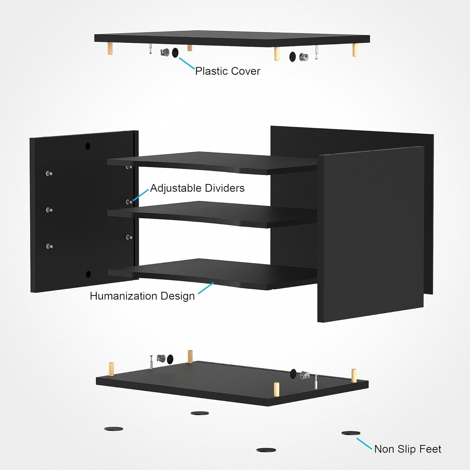 Multi-Functional Wood Paper Organizer – Ergonomic 4-Tier Design for Easy Access
