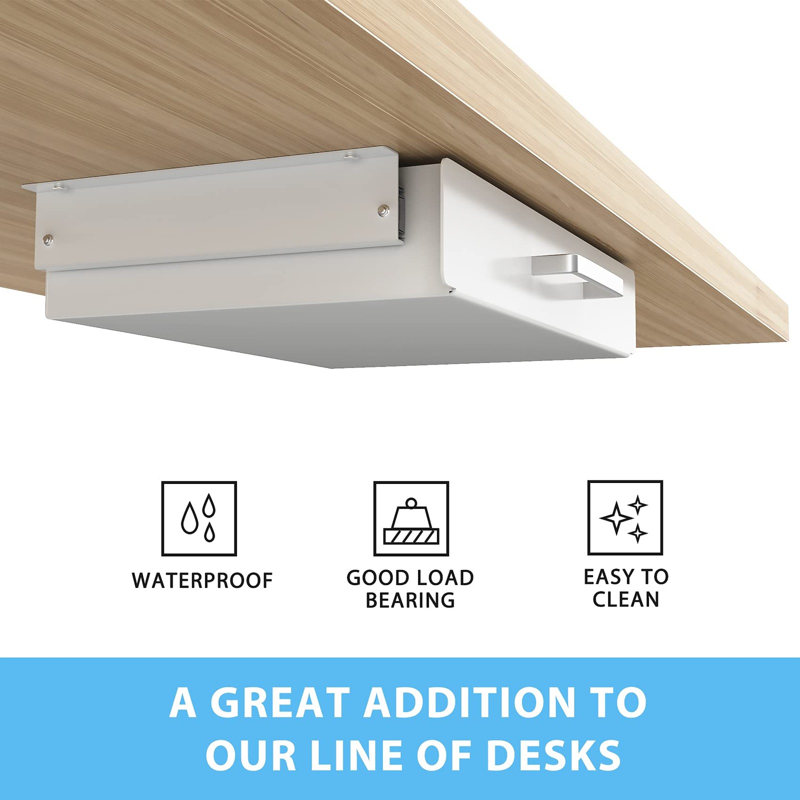 Under Desk Pull-Out Drawer – Storage Organizer Office Mounted, Easy Slide-Out…