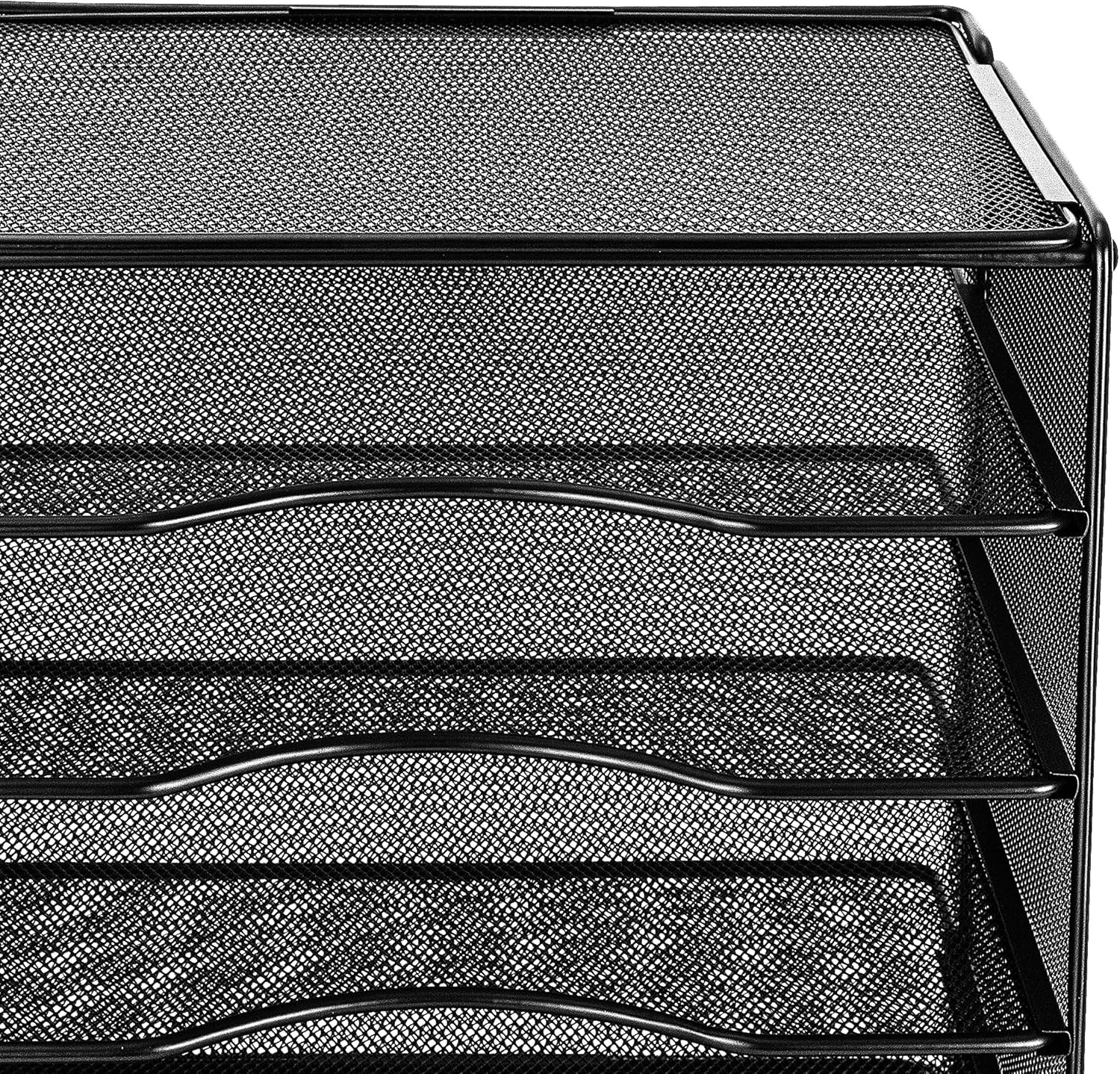 5 Slot Desk Rectangular Organizer Tray, Black, 13.6 X 9.5 X 12.8 Inch