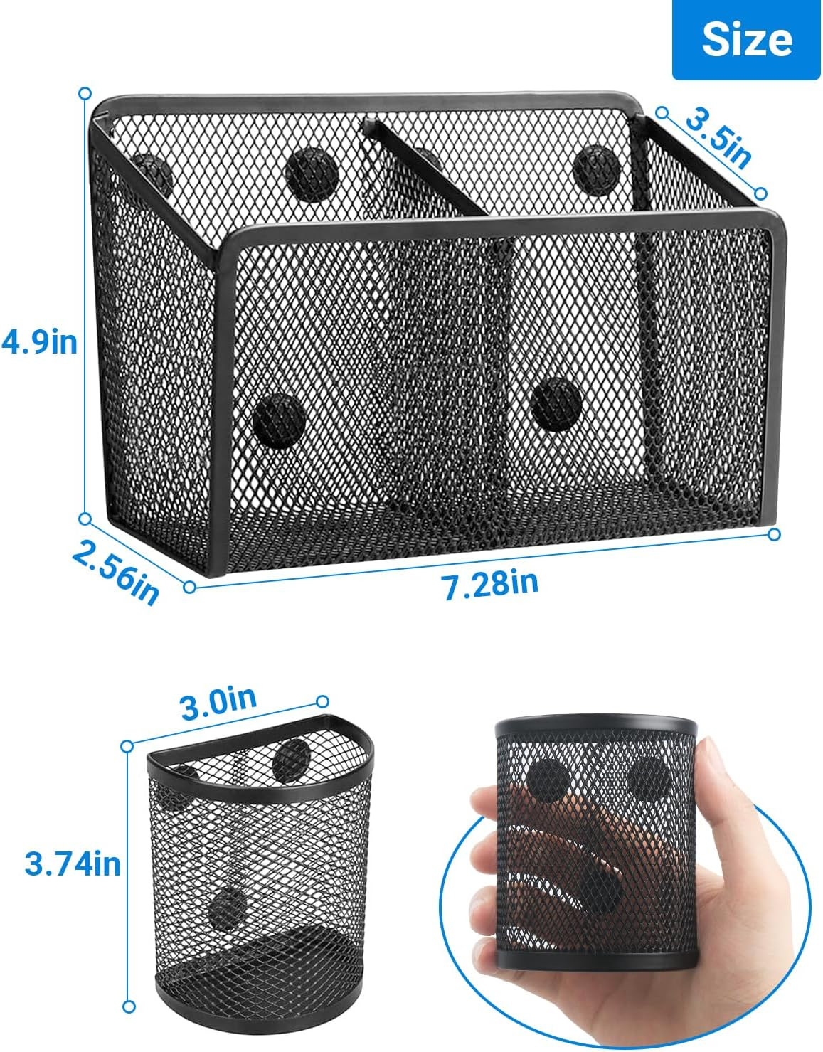 Magnetic Pen Holder, Metal Strong Magnet Pen Cup Magnetic Marker Storage