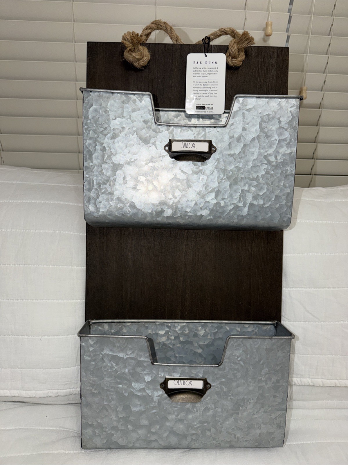 Rae Dunn Wall Hanging Inbox and Outbox