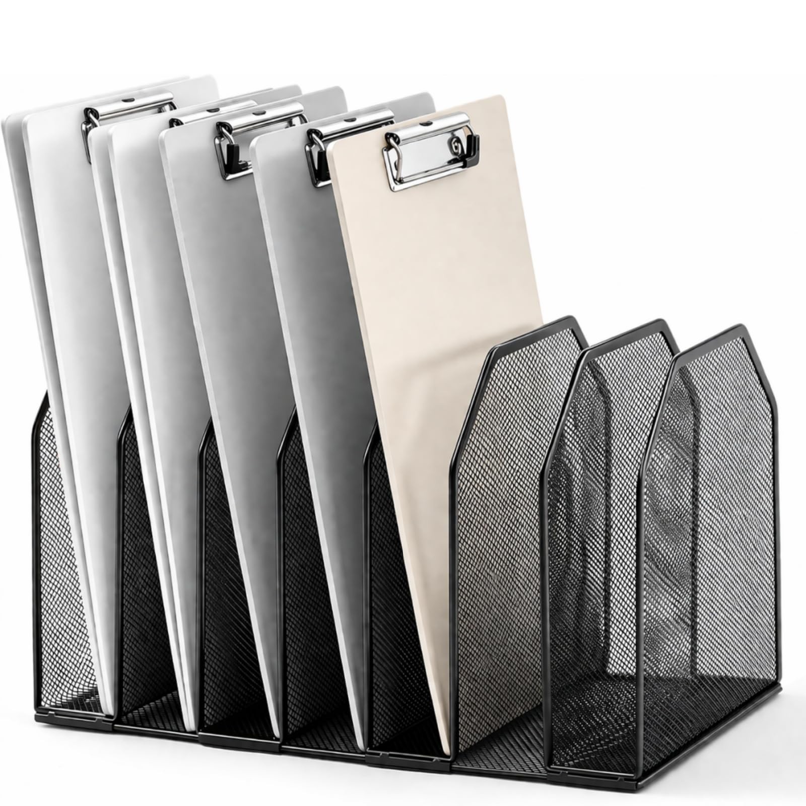 Clipboard Holder, Metal Clipboard Organizer, 7 Slot Desk File Organizer Stora…