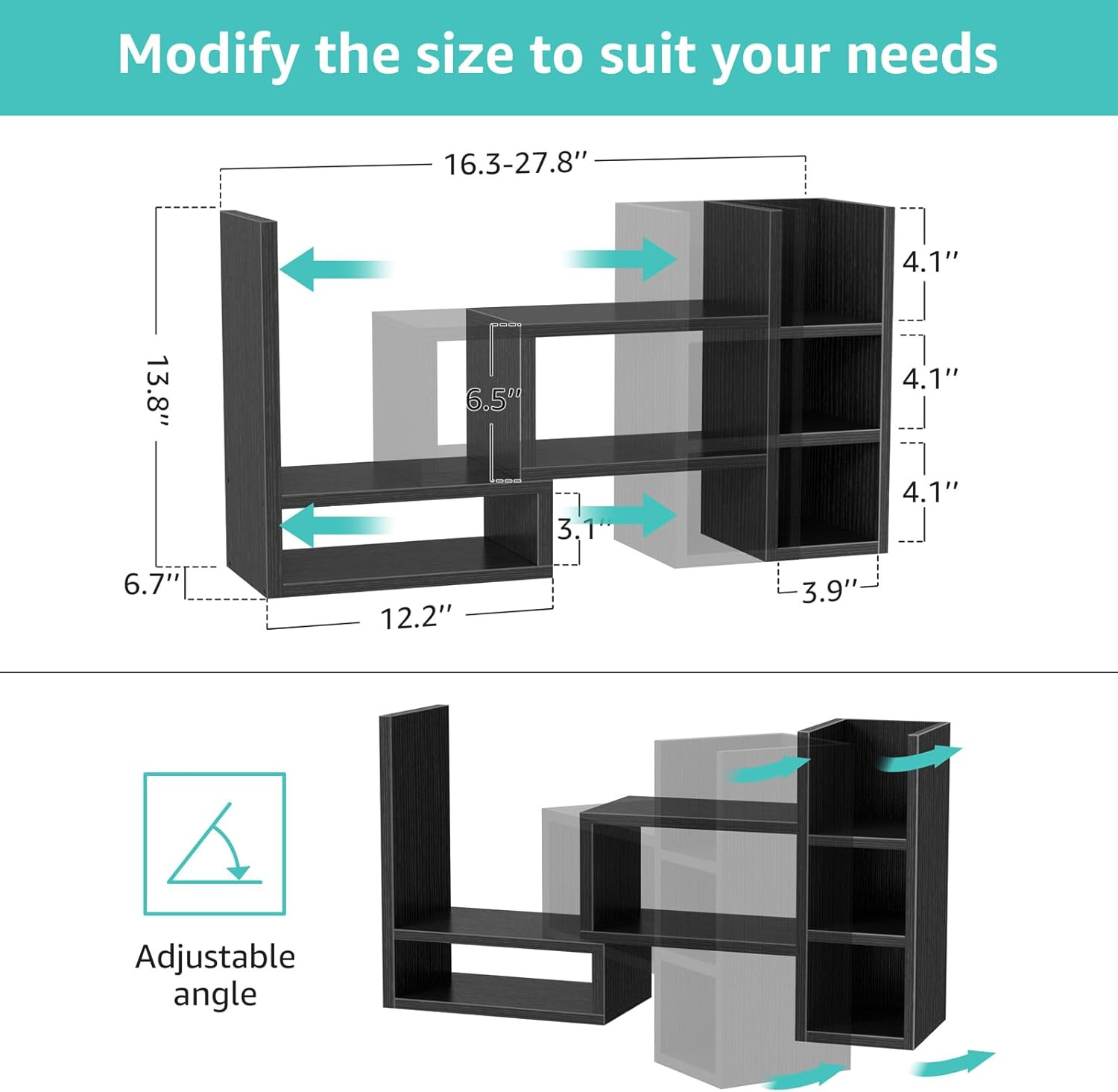 Desk Shelves Desktop Organizer Shlef – Black Office Organization for Top of Desk