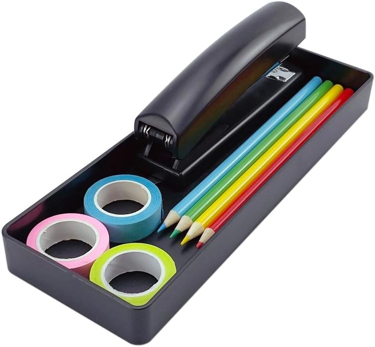 Amazon Basics Rectangular Plastic Desk Organizer, Half Accessory Tray, 9.4″ x 3.