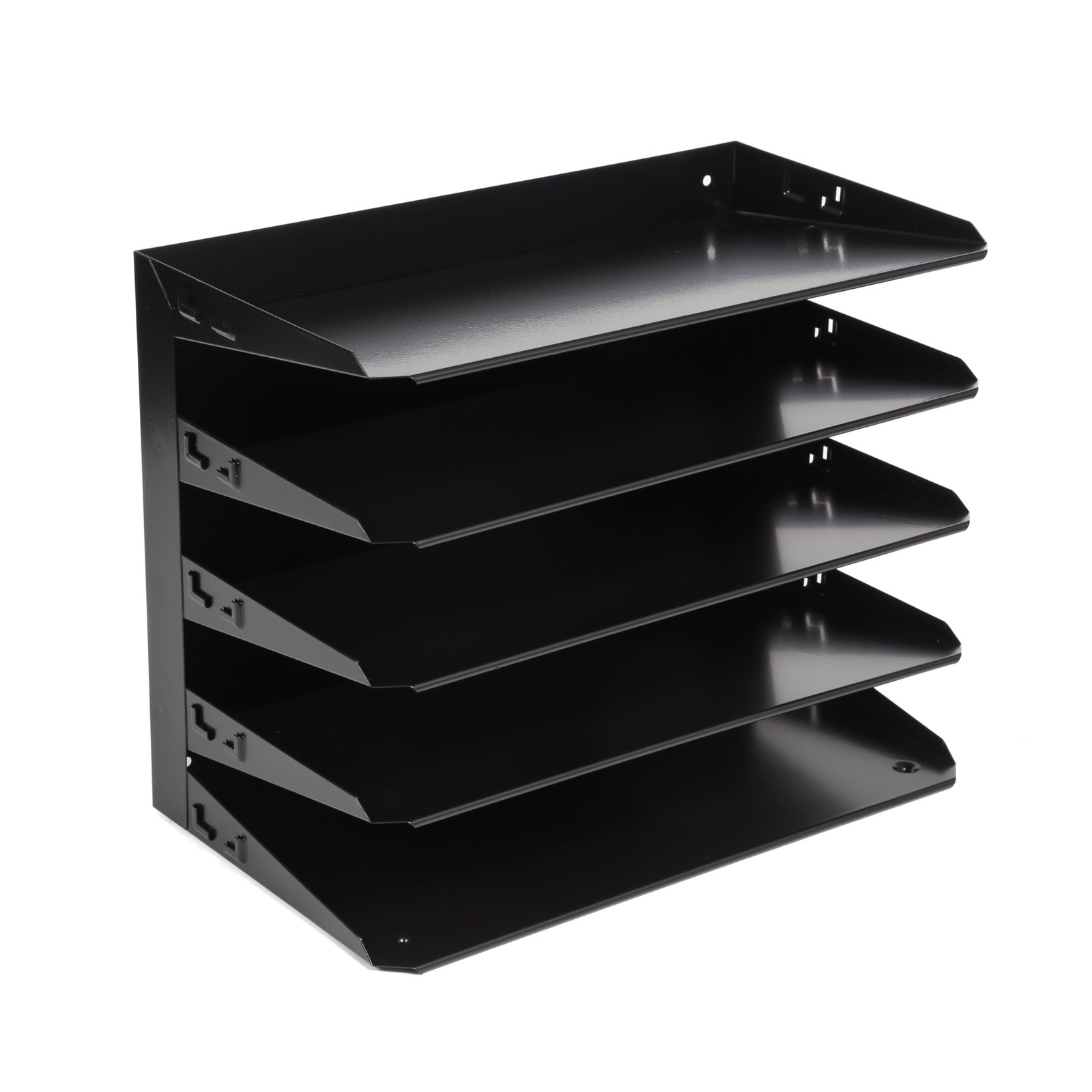 5 Slot Desk Organizer Tray for Legal Folders Durable Steel with Label Holders