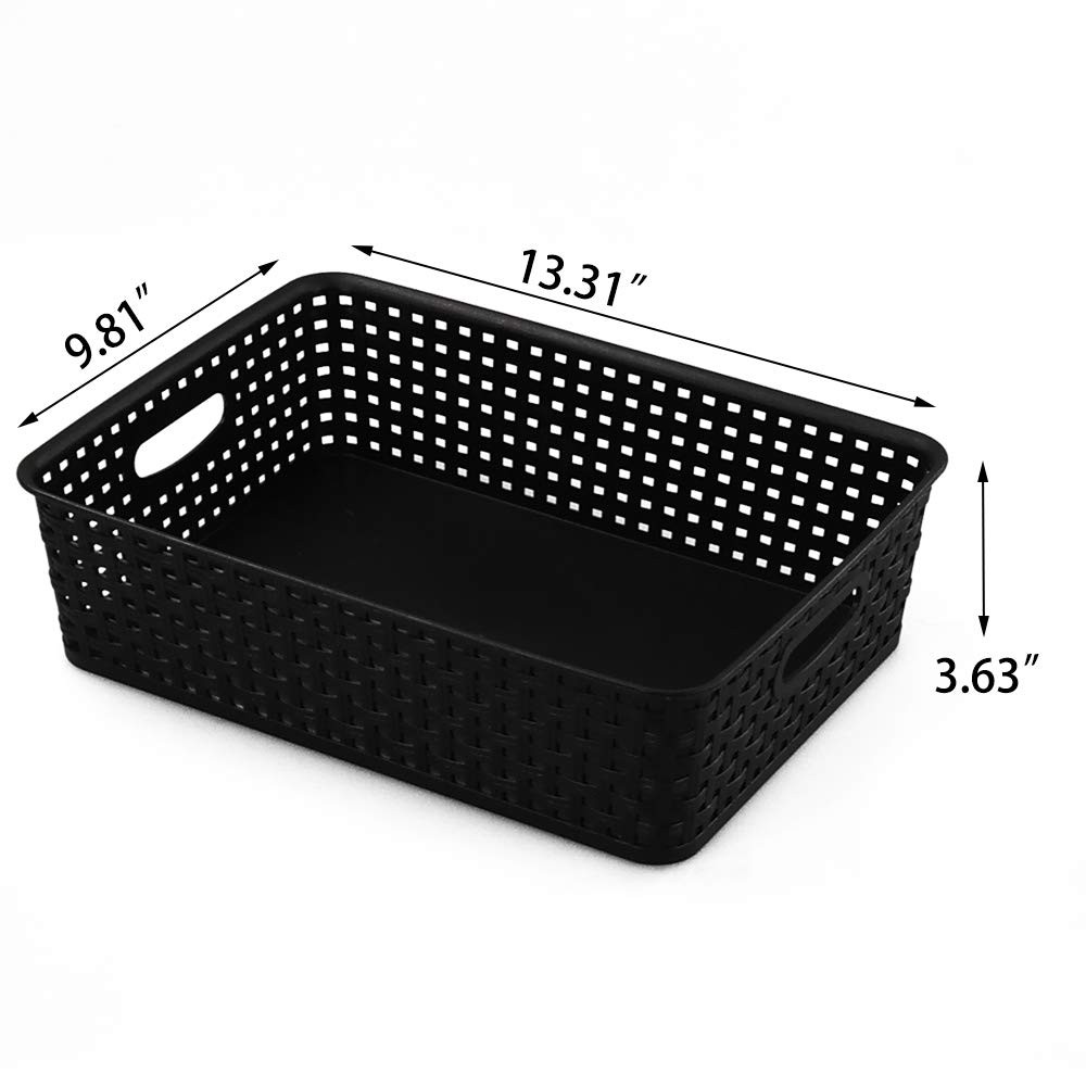 5 PCS Black Plastic Office A4 Basket Tray Desk Storage Organizer Holders