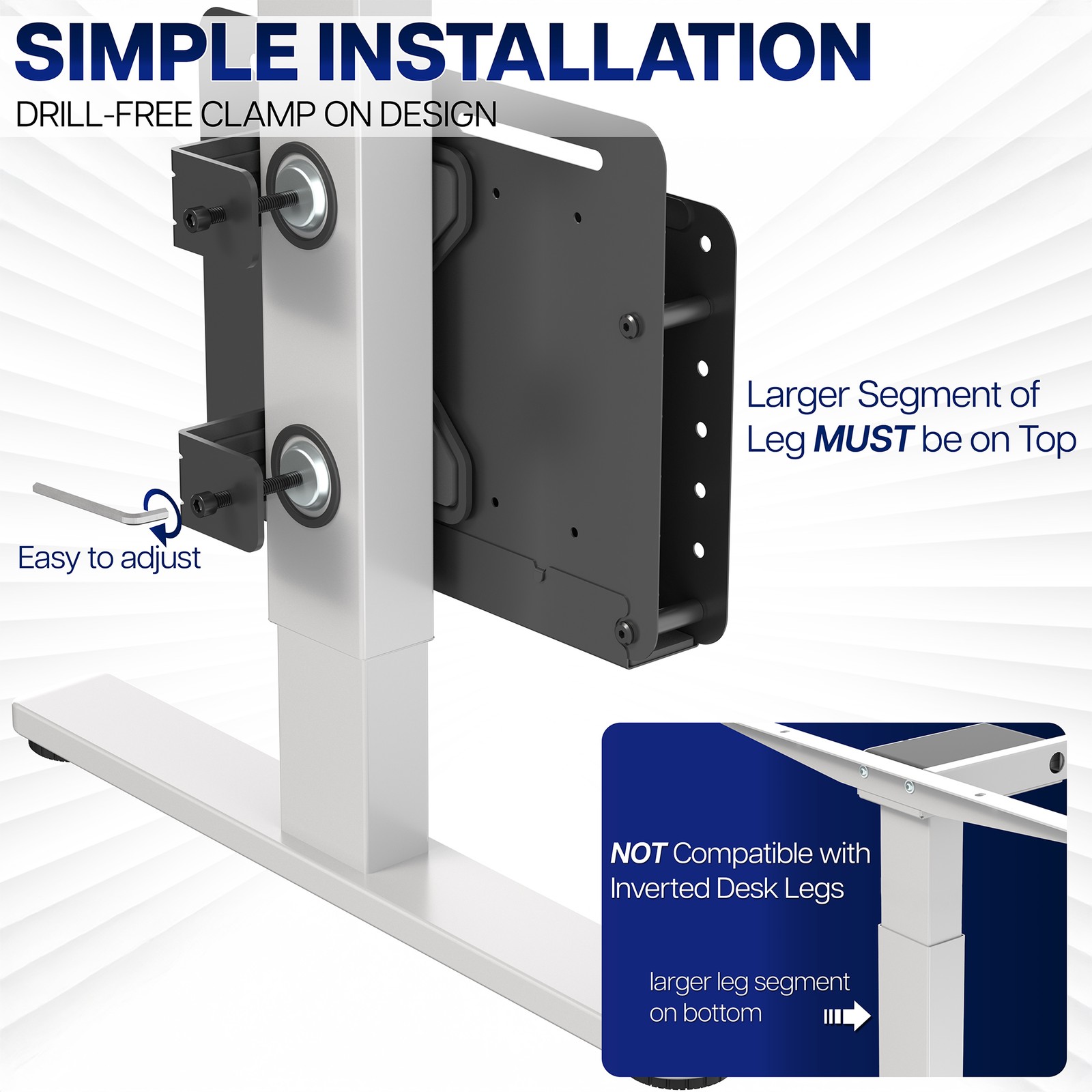 VIVO Steel Clamp-on Desk Leg Laptop Holder with Pegboard, Magnetic Tablet Sleeve