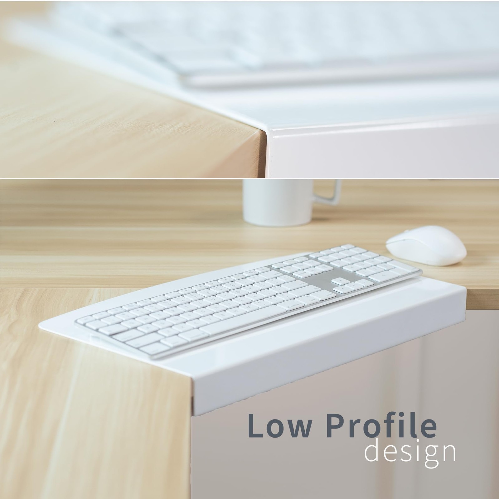 VIVO 17 inch Corner Desk Connector Sleeve for Keyboard 17″ Straight, White