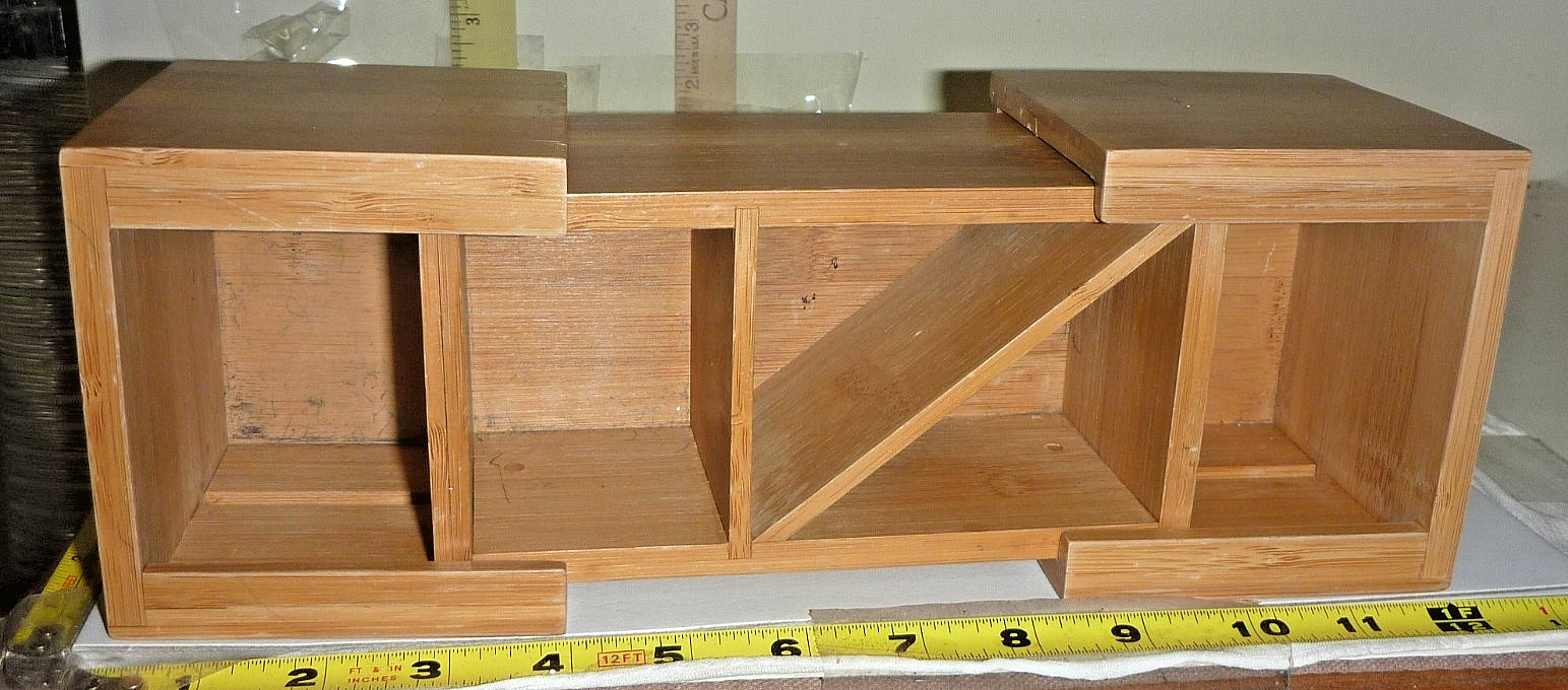 Small Bamboo 5-Slot DESKTOP Expandable Organizer/Caddy ~4H x 4W x 7½-11½”L