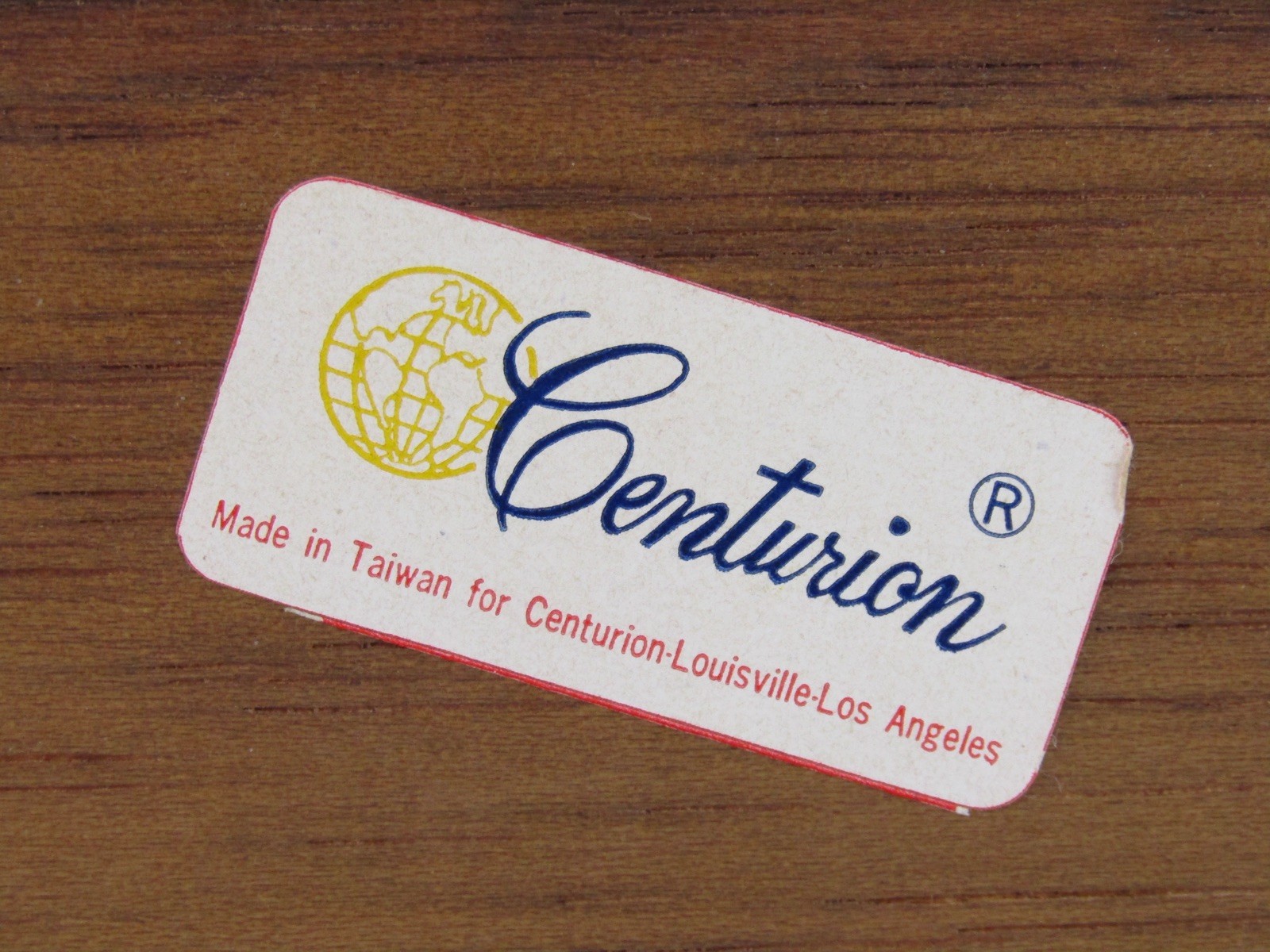 Vintage Centurion Wood Desk Caddy-Brown-Felt Lined Drawer-Envelope Holder-EUC