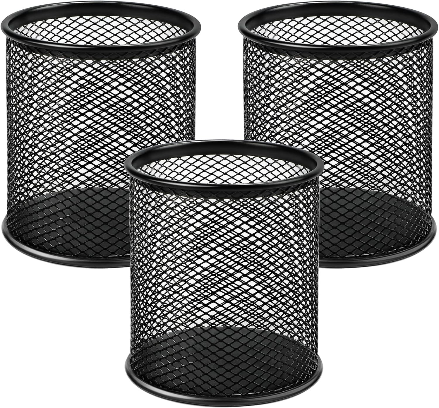 MaxGear Pen Holder, 3 Pack Pencil Holder for Desk, Premium Mesh Metal Desk Organ