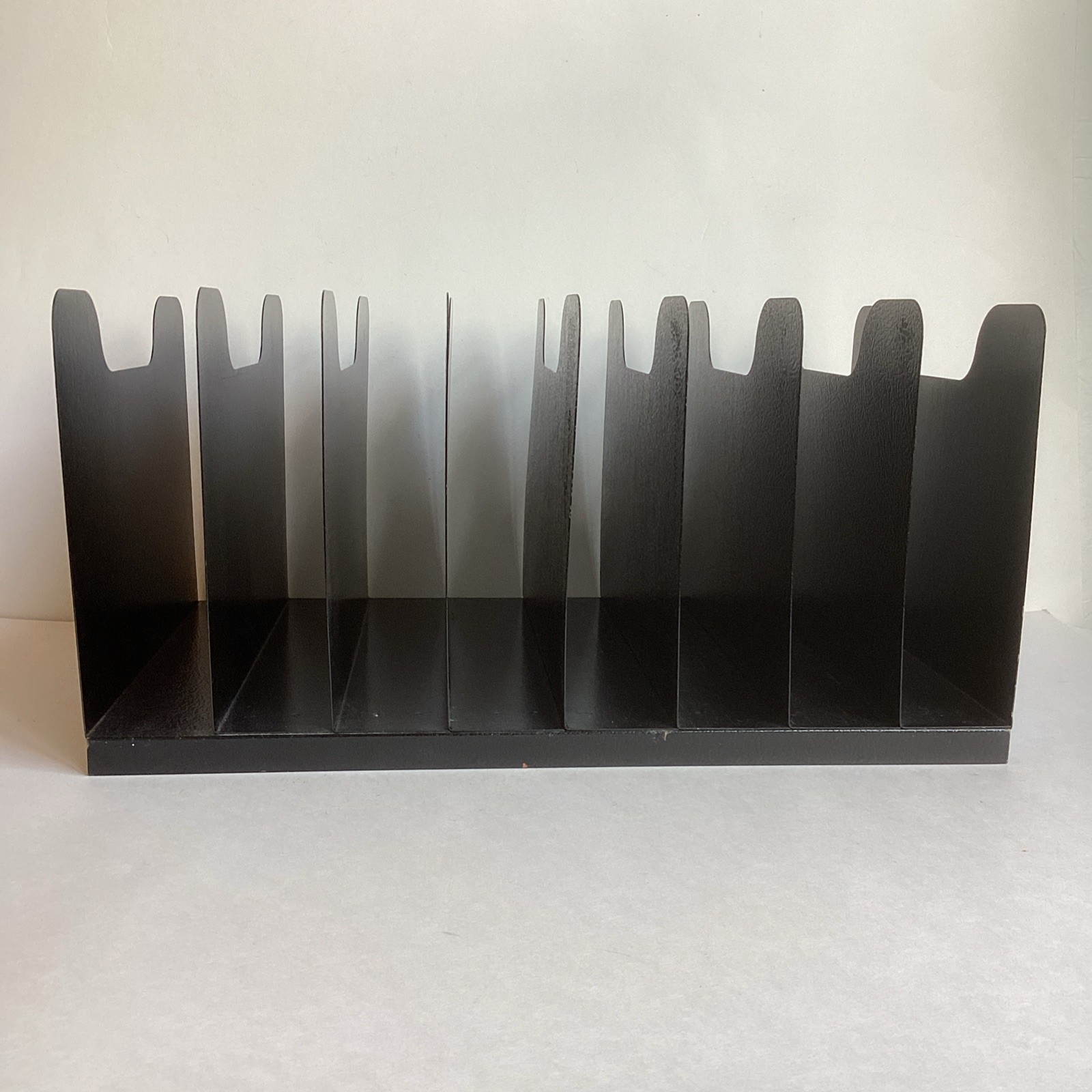 Vintage BUDDY Metal Industrial Vertical File Organizer Sorter Desk Wall Black