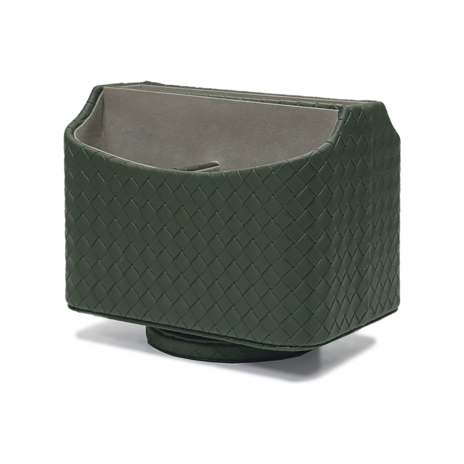 UnionBasic Rotating Desk Organizer, 360 Spinning Caddy, Woven Green