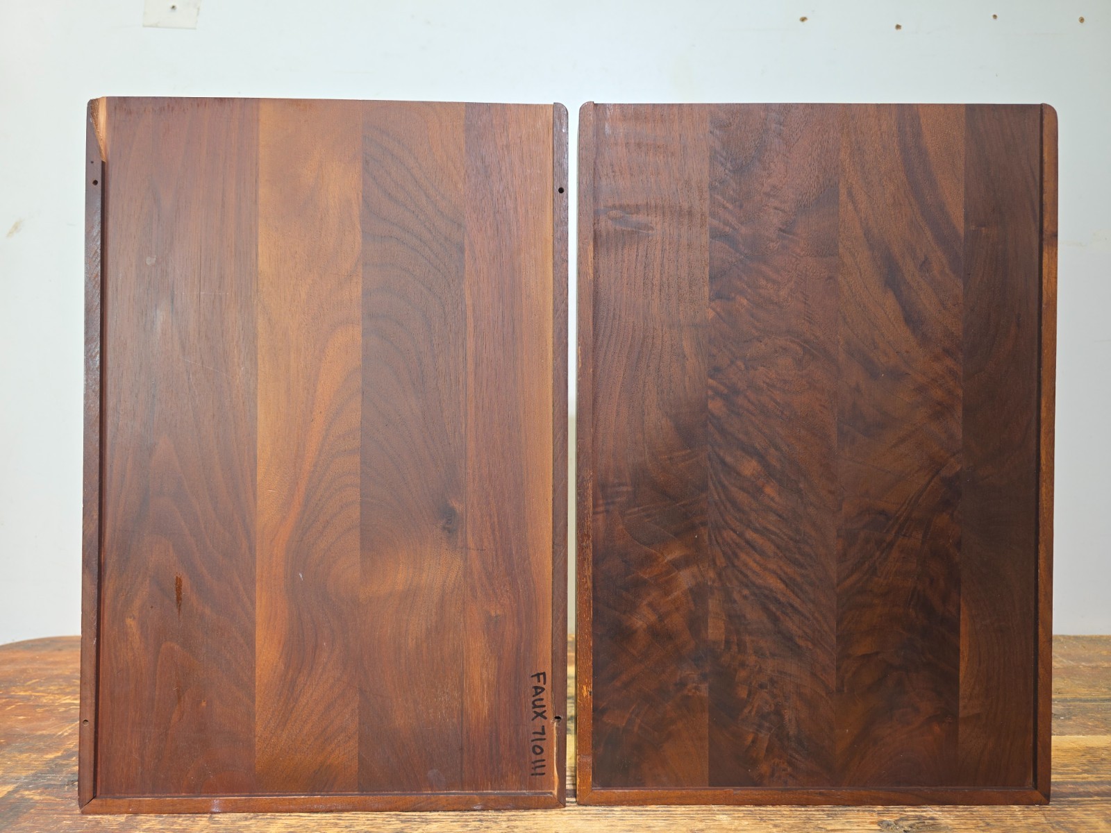 Vintage Carver Wood Products Desk Letter Tray 2 Tier Cherry Oak MCM Damage USA