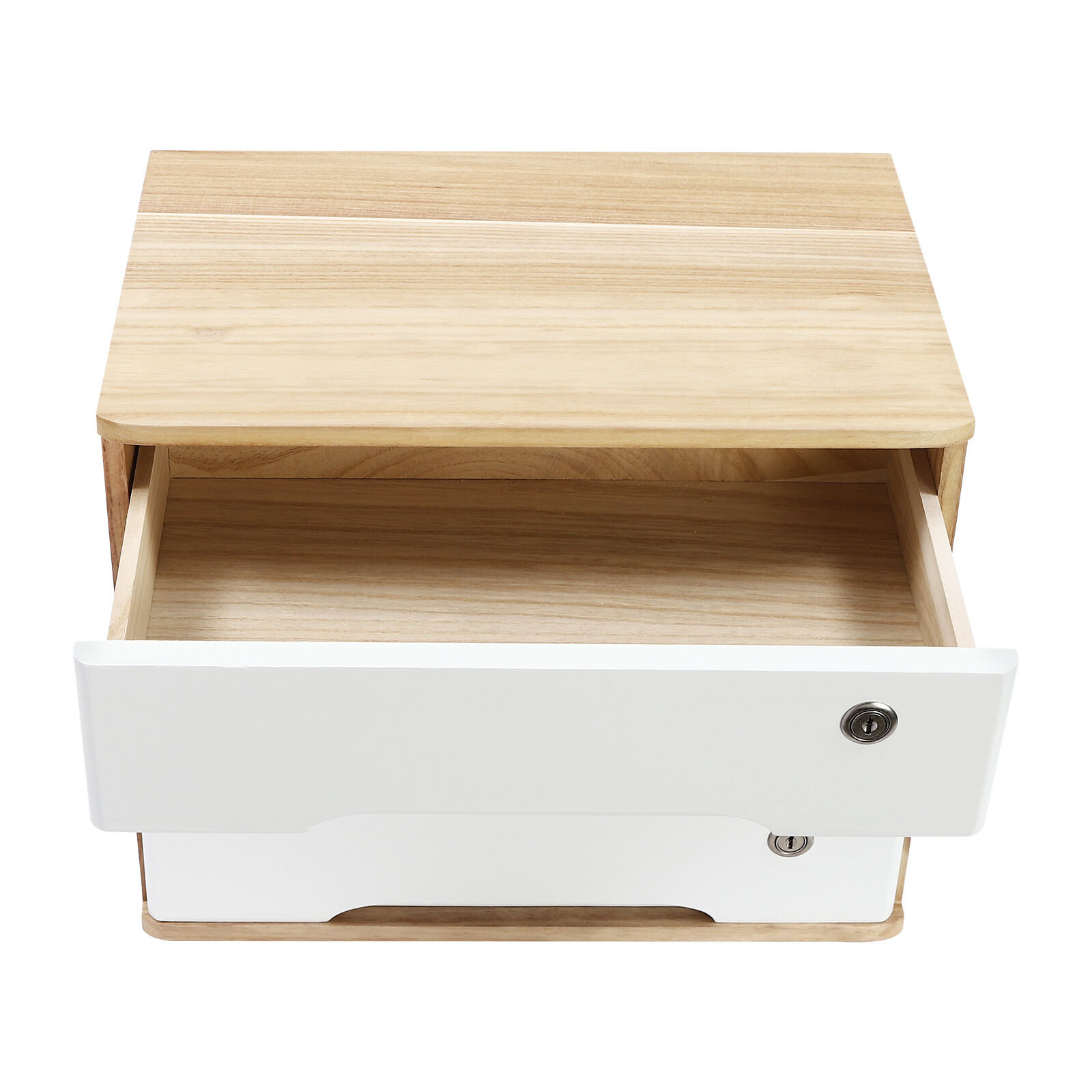 3-Tier Desktop Storage Cabinet Desk Organizer Desktop Storage W/Lockable Drawers