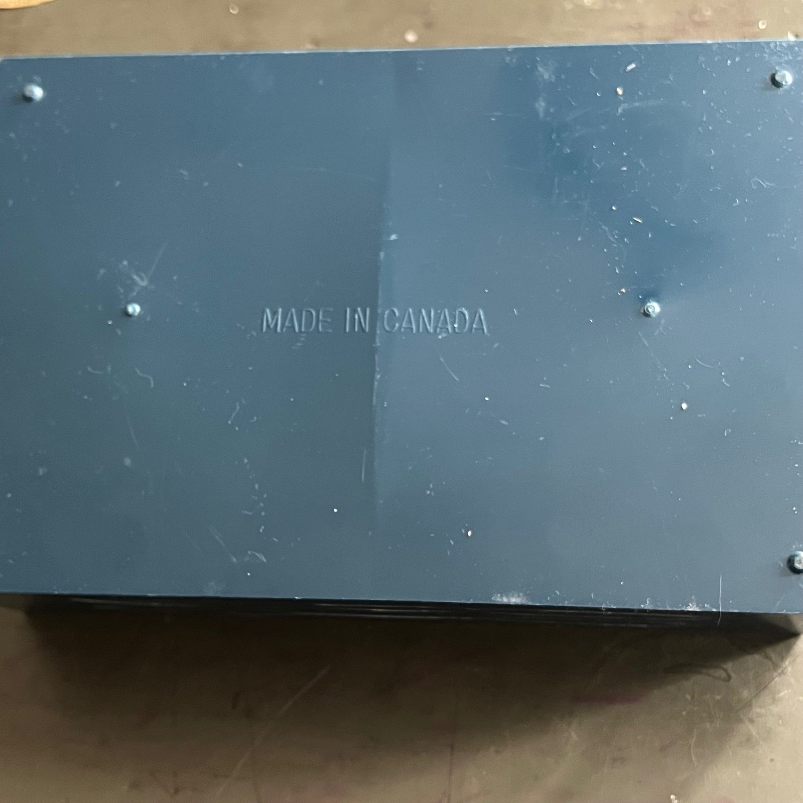 Vintage MCM Plastic Desk Organizer – 2 Compartment Bin –Made in Canada –Blue