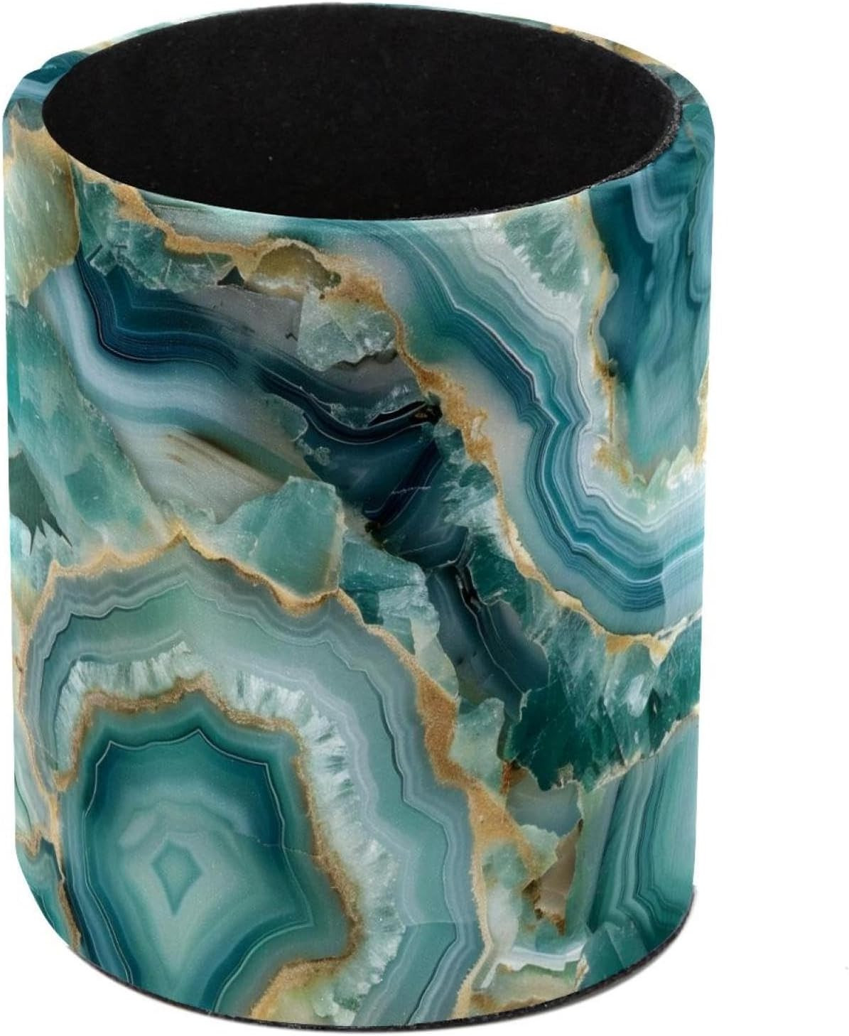 Pencil Holder for Desk, Teal Agate Pen Holder Organizer, Large Capacity Pen Hold