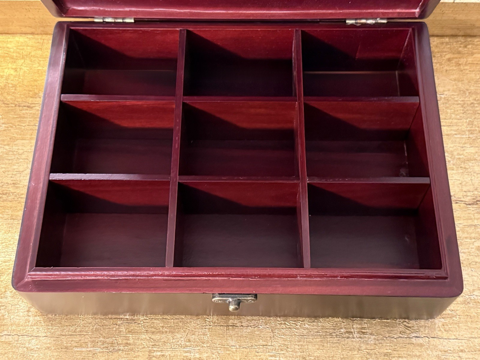 VTG Executive Desk Accessories Rose Wood Office Supply Storage Box 9 Compartment