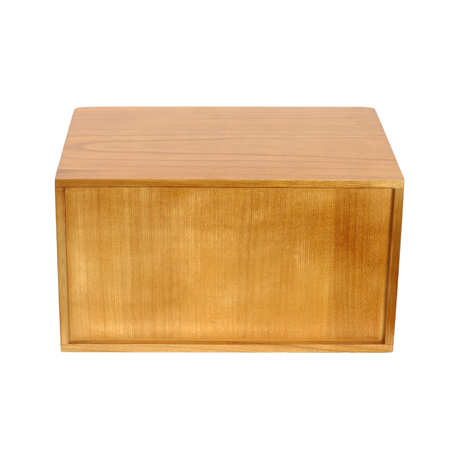 Retro Wooden Desktop Storage Box 2-Tier Desk Organizer w/ Lockable Drawers