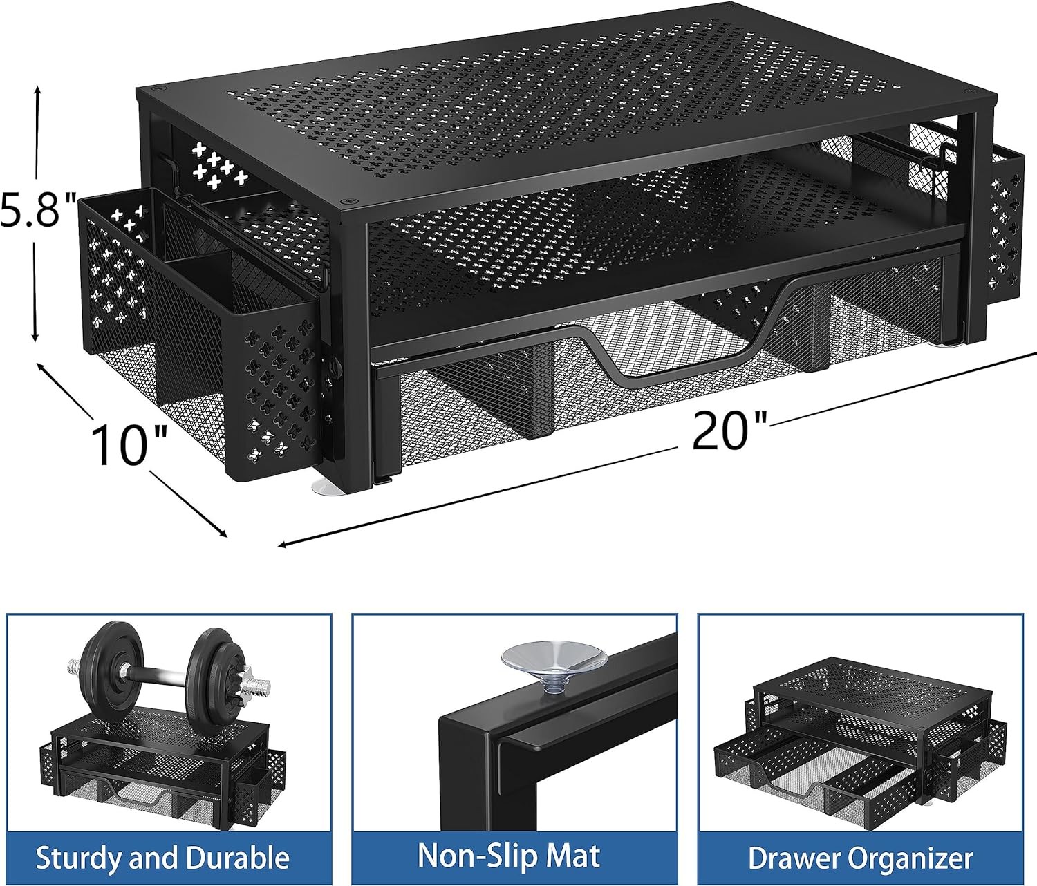 Simple Trending Desk Organizer and Accessories, 2 Tier Computer Metal Monitor