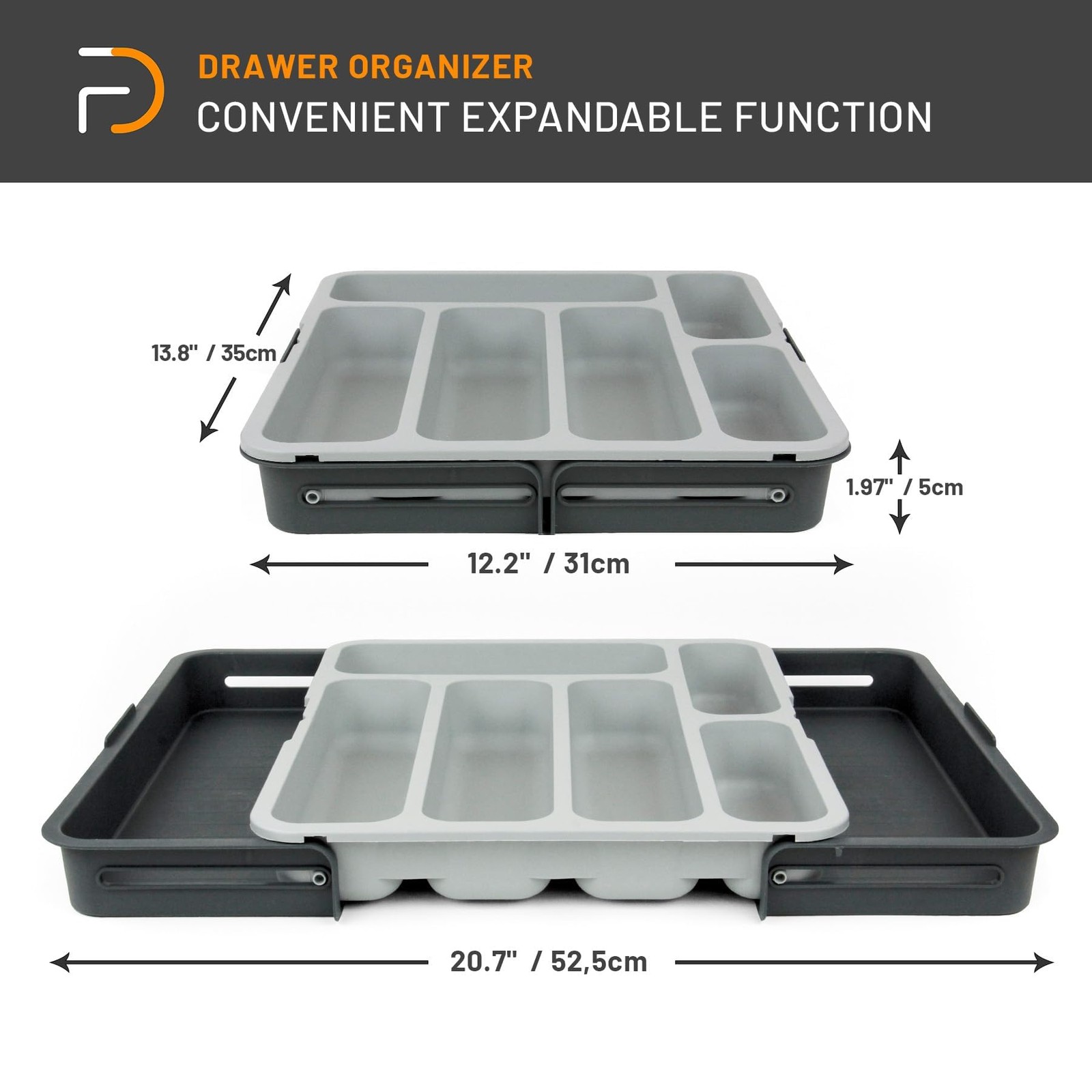 Furndiy Expandable Drawer Organizer Utensil Tray for Kitchen | Flatware and C…