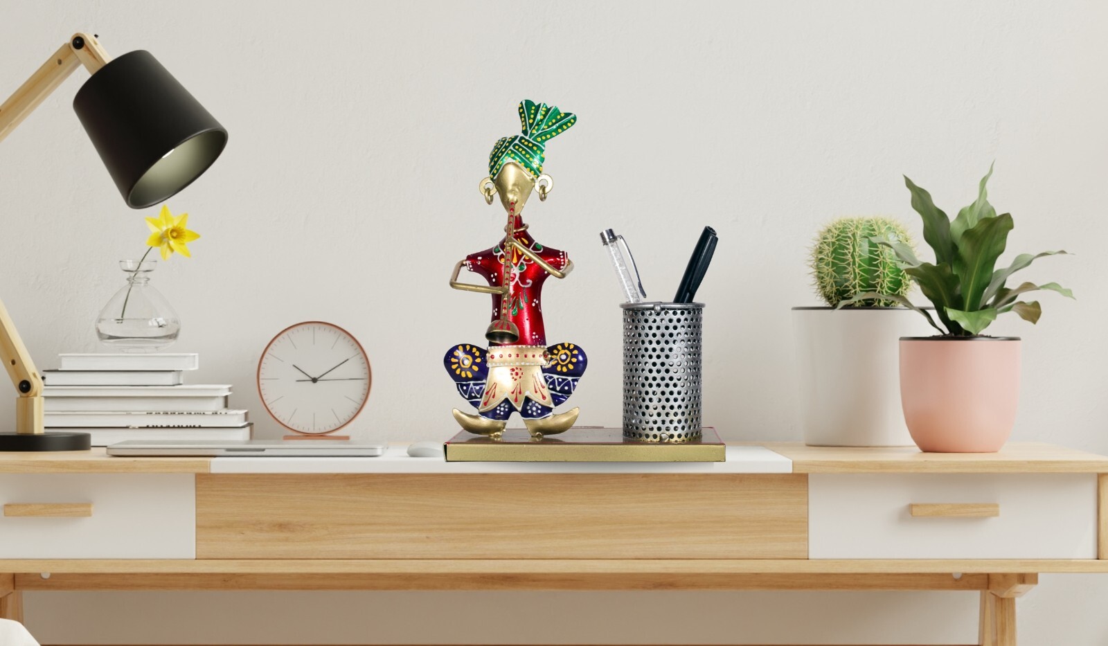 Multicolor Musician Pen Stand Holder – Decorative Showpiece for Home Office