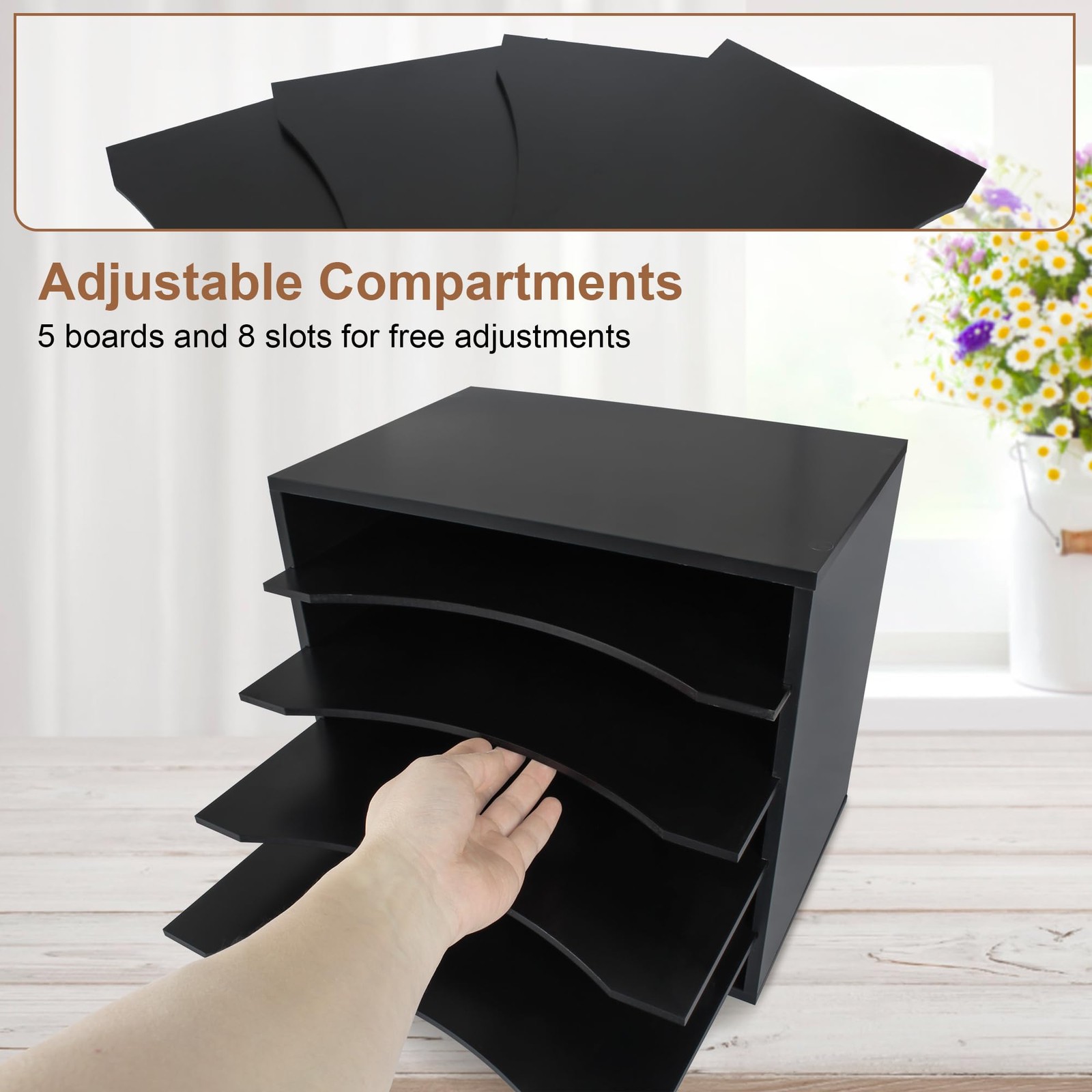 4-Tier Adjustable Organizer, Large Capacity Book Shelf for Textbooks/Magazine…