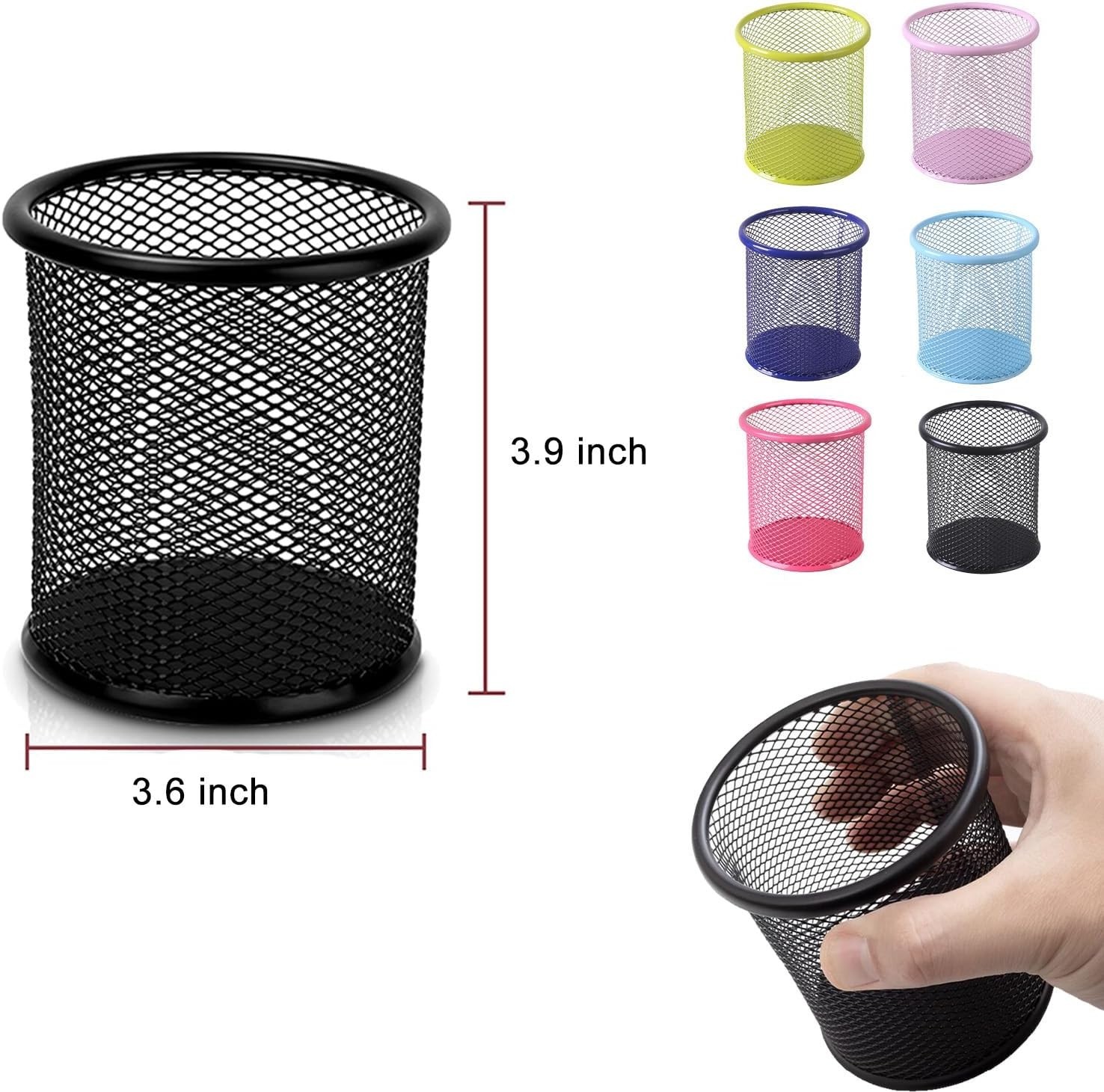 Round Mesh Pen Holder Organizer for Office School Desk – Lightweight & Durable