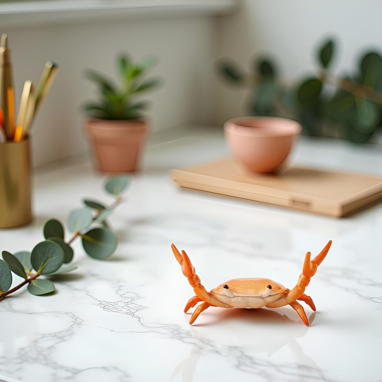 1 Pc Red Creative Crab Pen Holder Weightlifting Crabs Pen Stand Storage Rack …