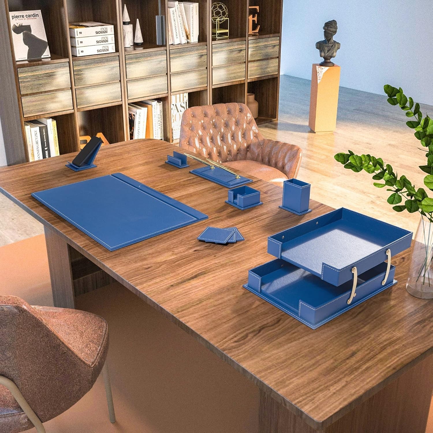Classic Desk Organizer – 12 PCS Leather Desk Organizer Set – Desk Accessories