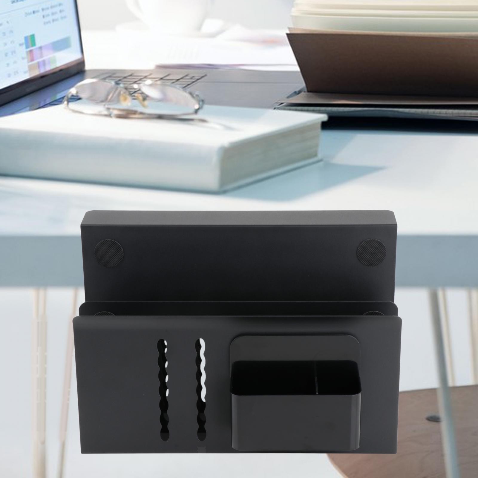 Desk Side Storage, Hanging Desk Organizer with Pen Holder,