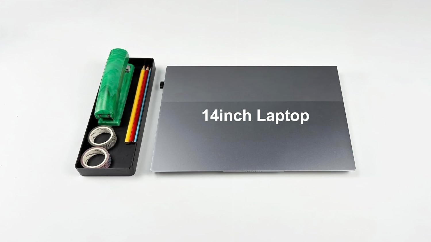 Elegant Plastic Half Accessory Tray for Efficient Workspace Organization, Black