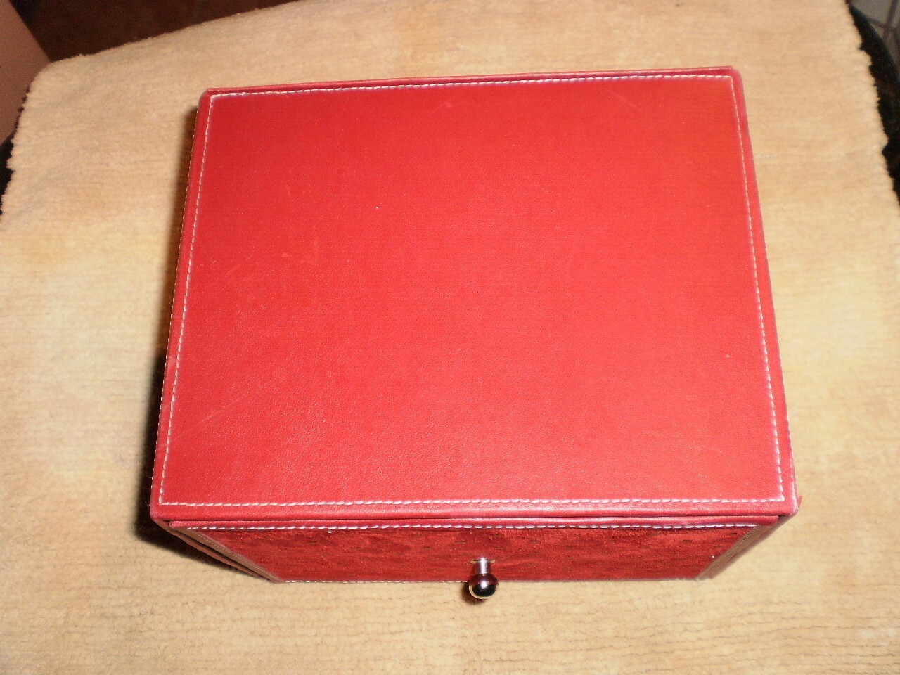 desk storage box faux leather rectangle drawer pull out