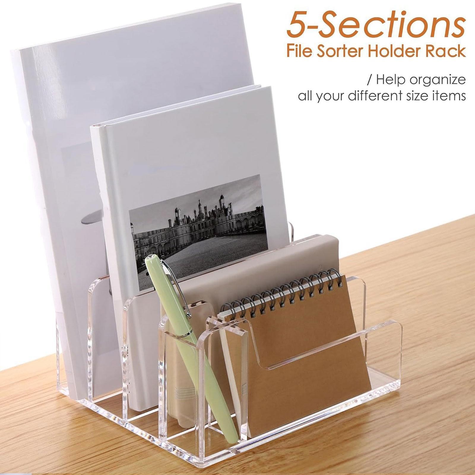 Acrylic File Organizer File Sorter Lightweight Mail Organizer Clear File Stand