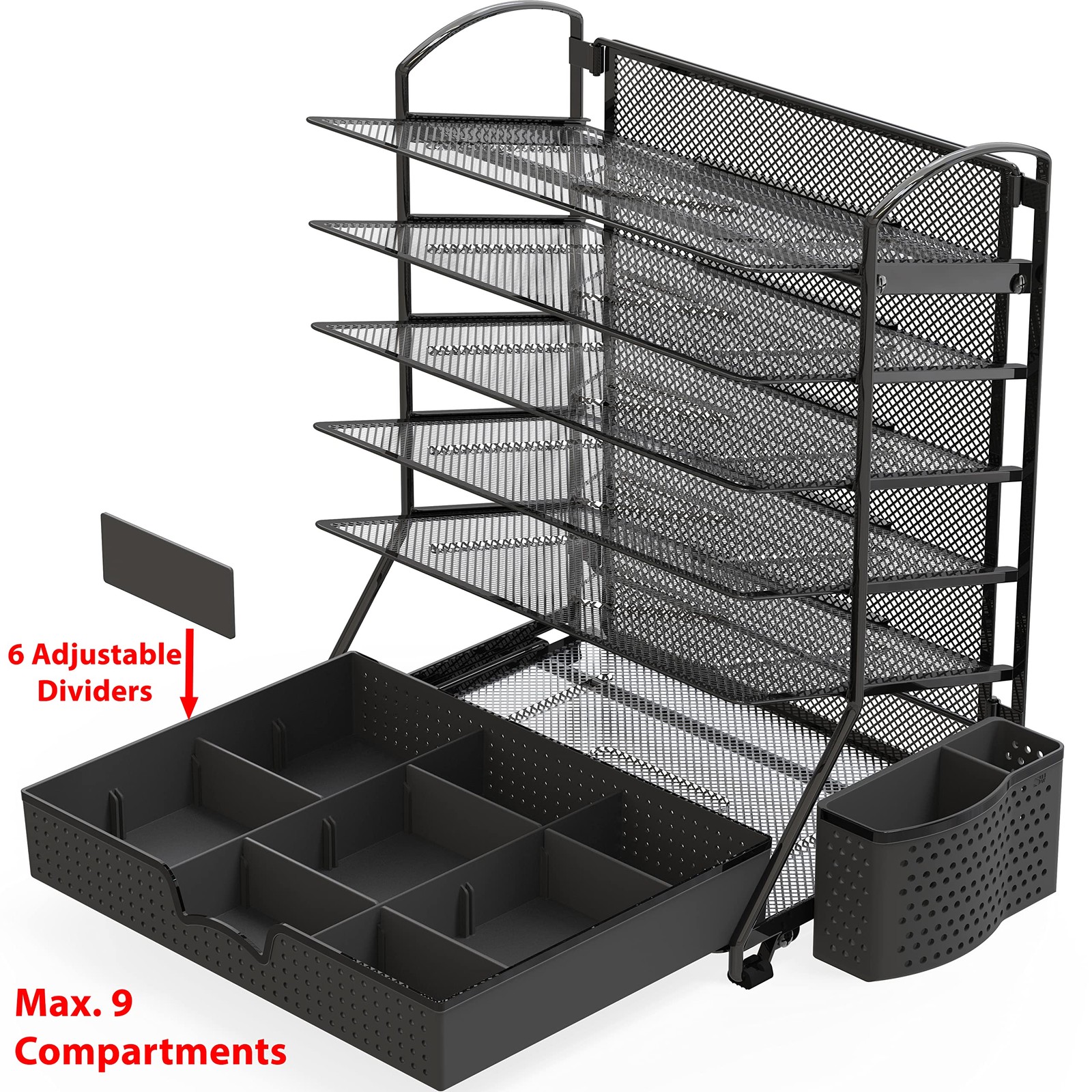 Simple Houseware 6-Tier Desk Document File Tray Organizer with Supplies Slidi…
