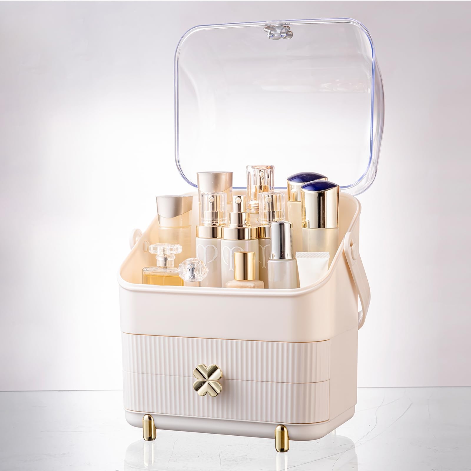 Preppy Skincare Organizers Makeup Organizer Holder Cosmetic Ivory White