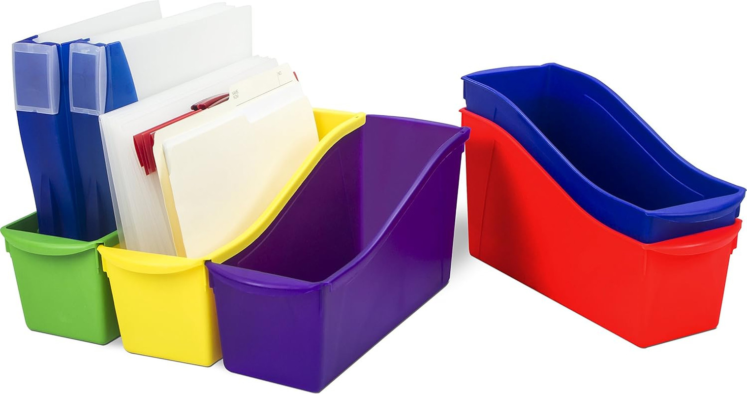 Large Book Bin, Linking Storage Bin, Dry Erase Surface, 14.3 X 7 X 5.3 Inches, S