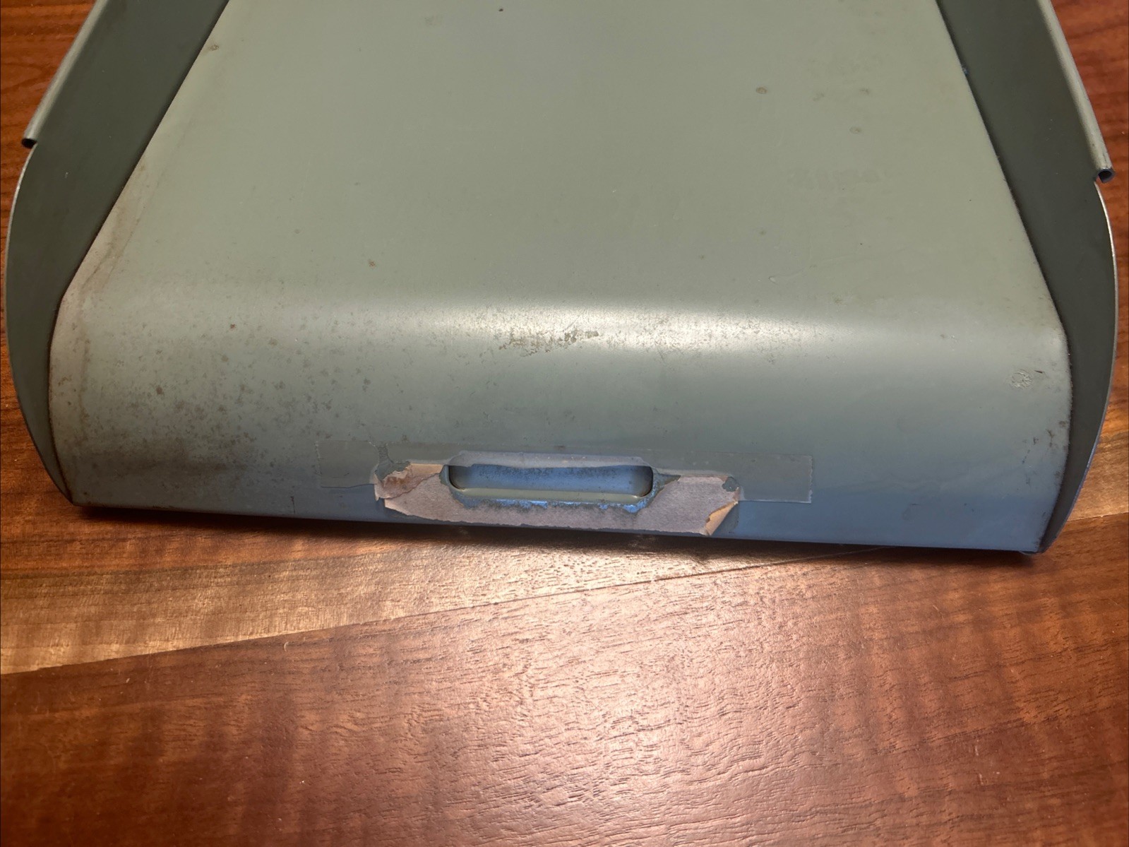 VINTAGE DESK TRAY ORGANIZER HEAVY STEEL Cole-Steel Dull Green