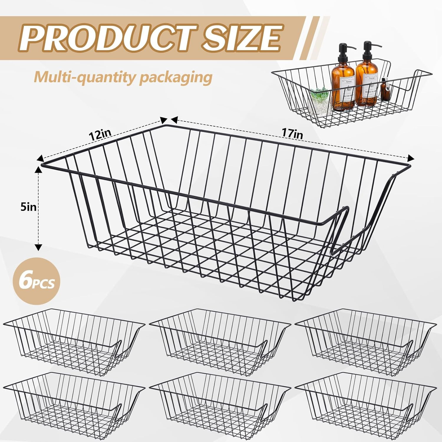 Stackable Metal Letter Tray Organizer – 6 Pcs Black Desk File Holder