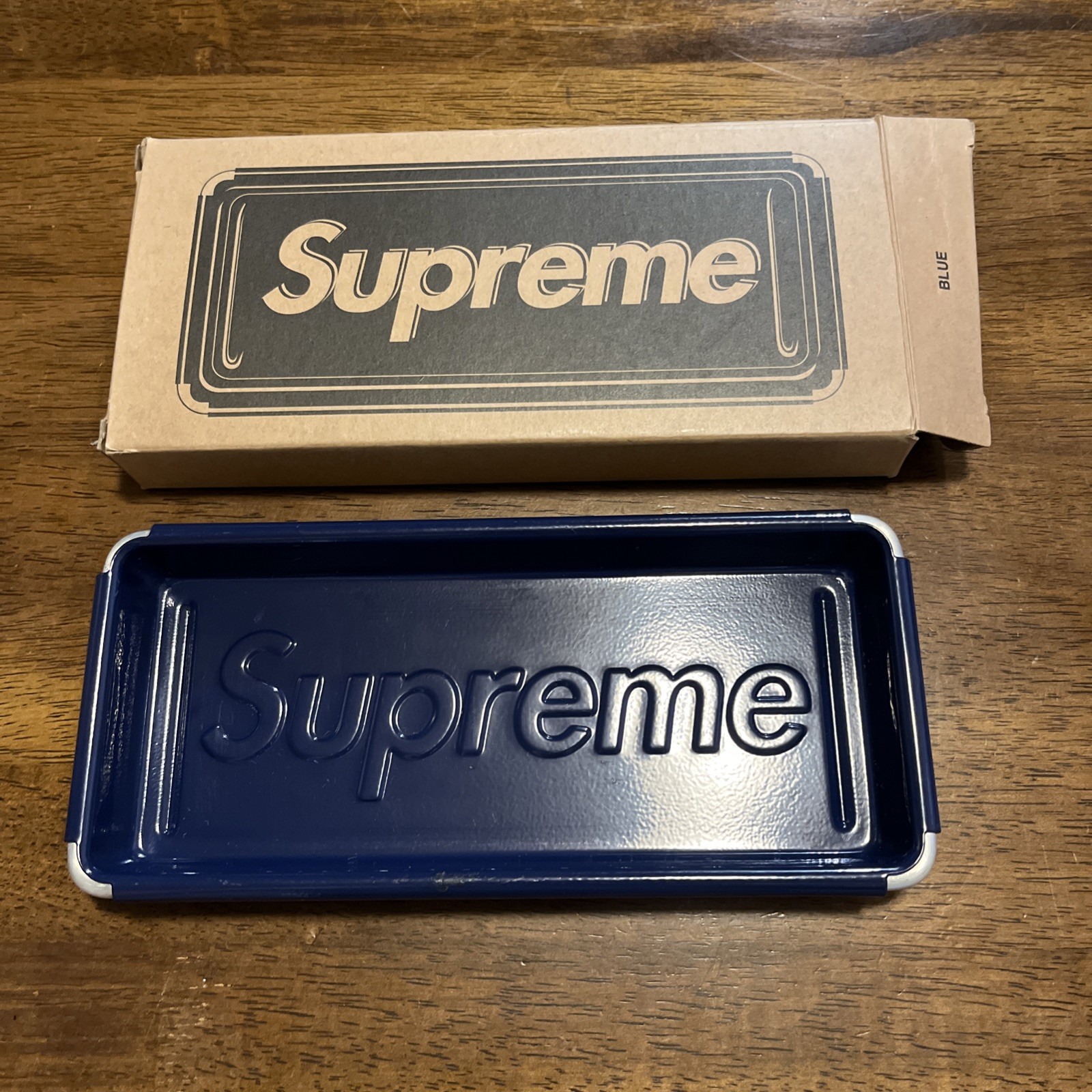 Supreme Dulton Desk Tray Blue Powder-Coated Steel 8” SS23 new open box