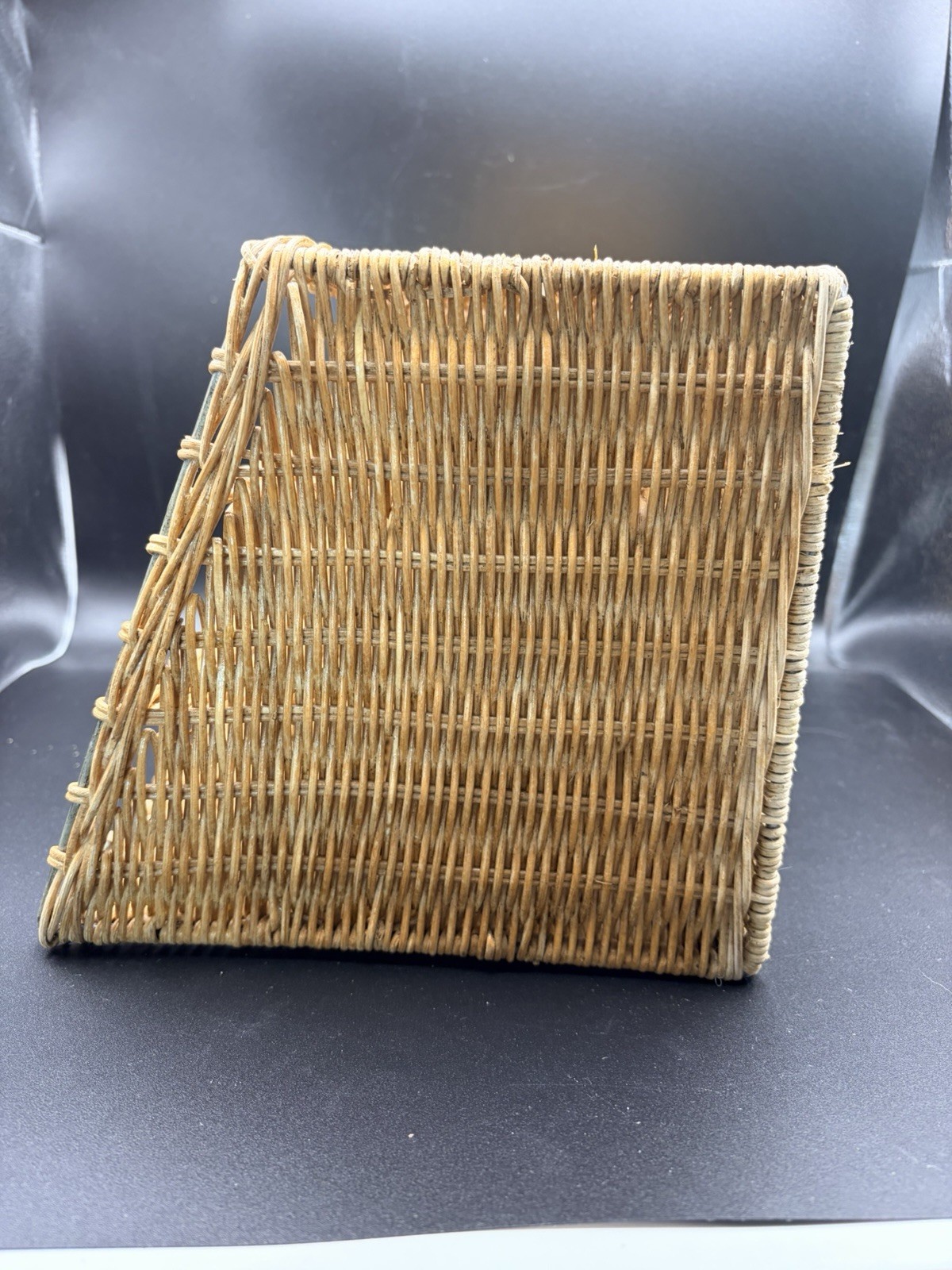 Vintage Wicker Rattan Desk Mail Organizer work Office Cottagecore Boho