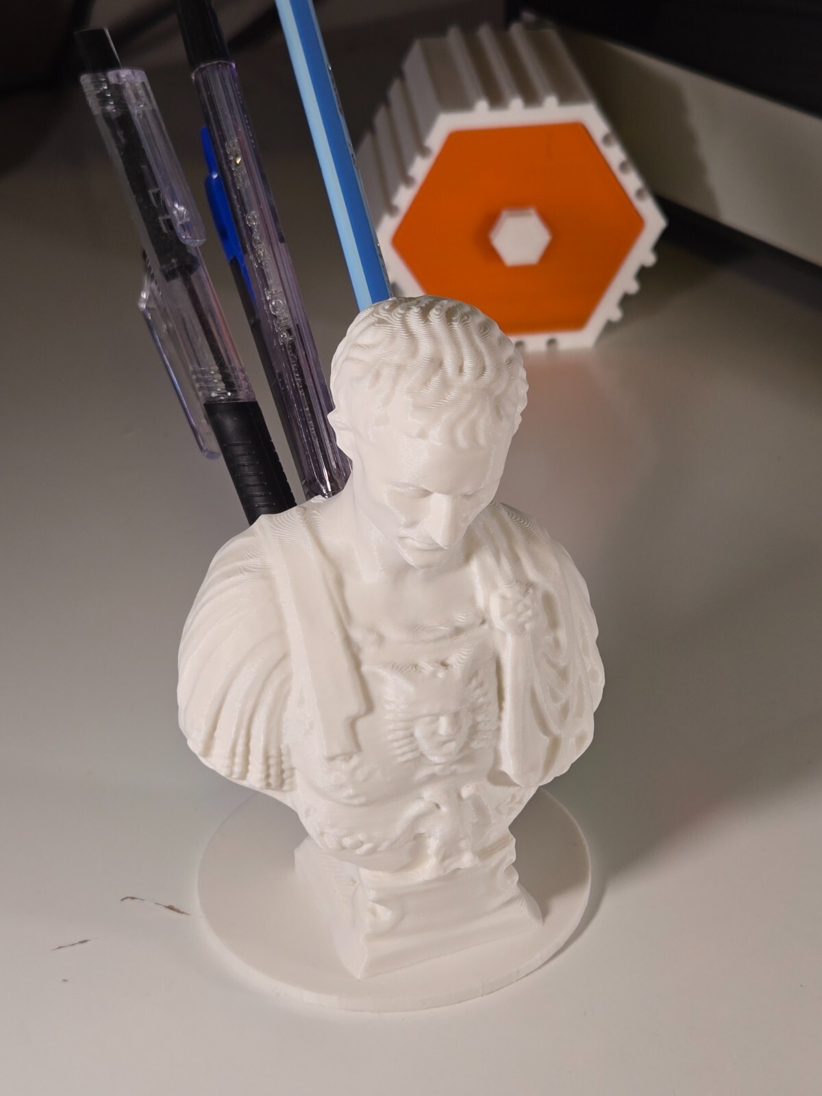 Julius Caesar Ides of March Pen Pencil Holder Sculpture Desktop Organizer