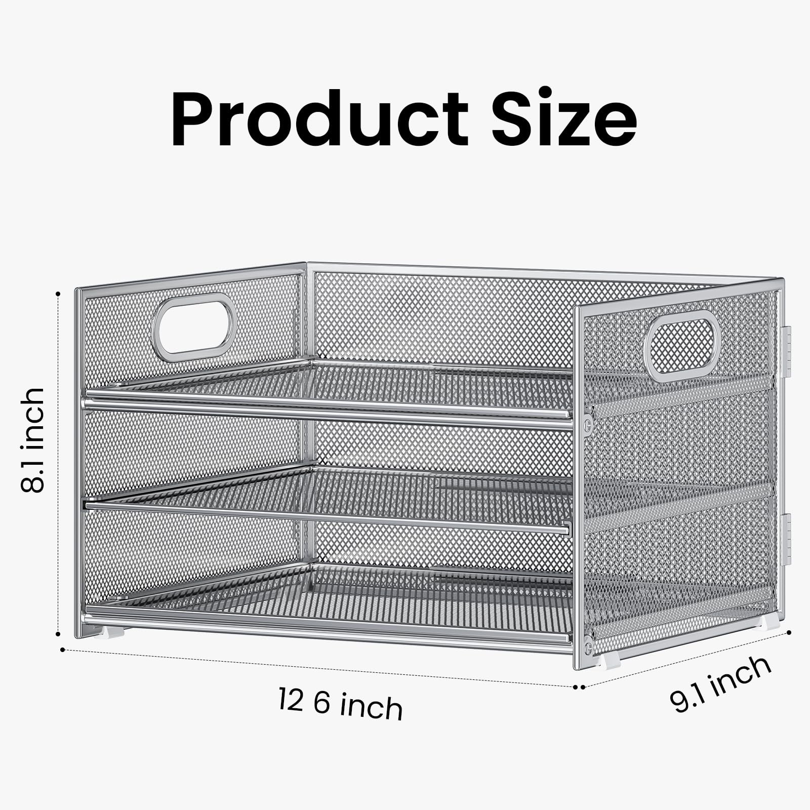 2-Pack 3-Tier Silver Metal Mesh Desk Paper Letter Tray & File Sorter Organize…