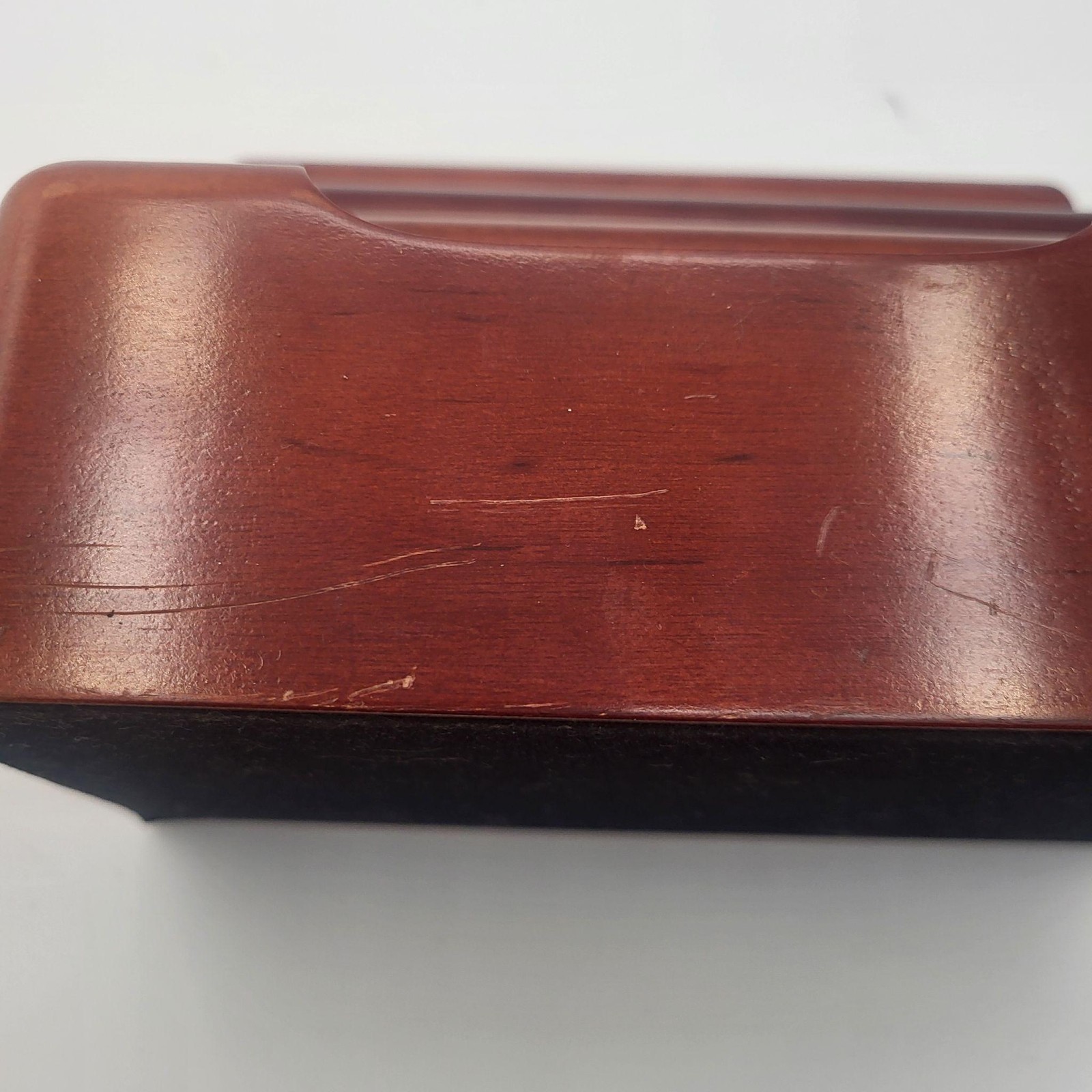 Wood Desktop Mail Letter Organizer 3 Slot Riser Brown Office Holder File Sorter