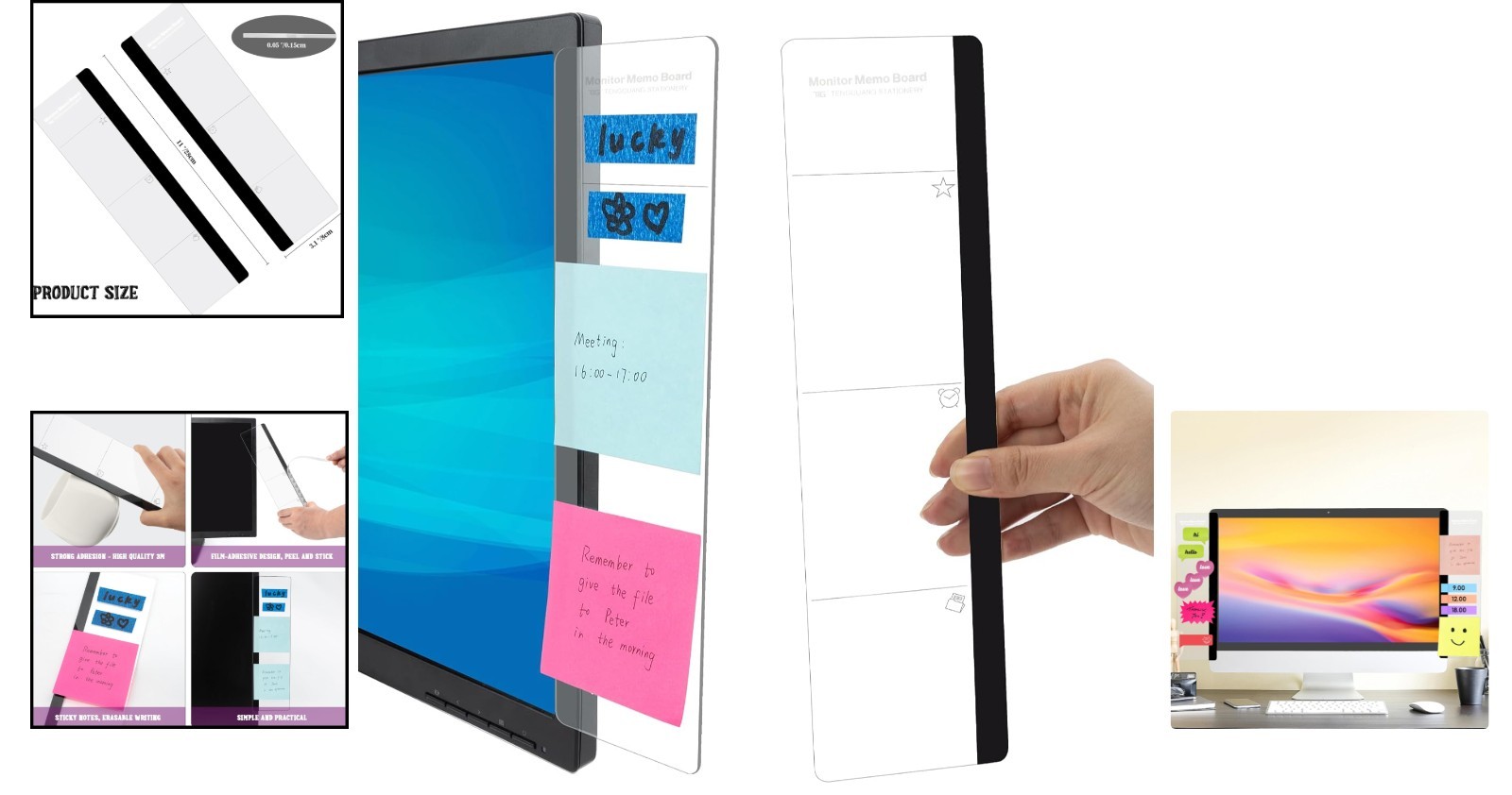 waterproof Acrylic Sticky Note Holders – Functional 8×4 Memo Boards for Office