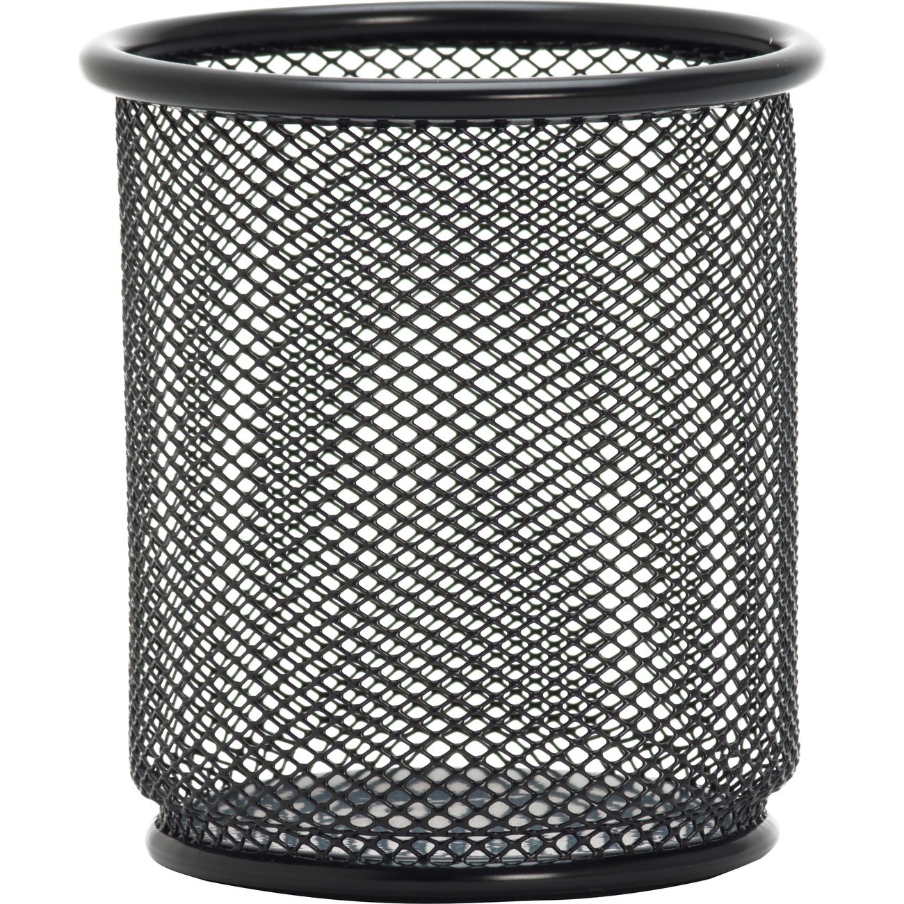 Lorell LLR84149 Black Mesh Pencil Cup Holder 3.5″ x 3.9″ Steel