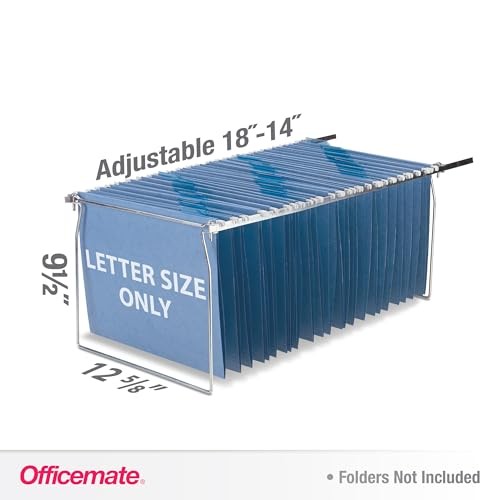 Officemate Hanging File Frame, Letter Size, Adjustable 14 To 18-Inches