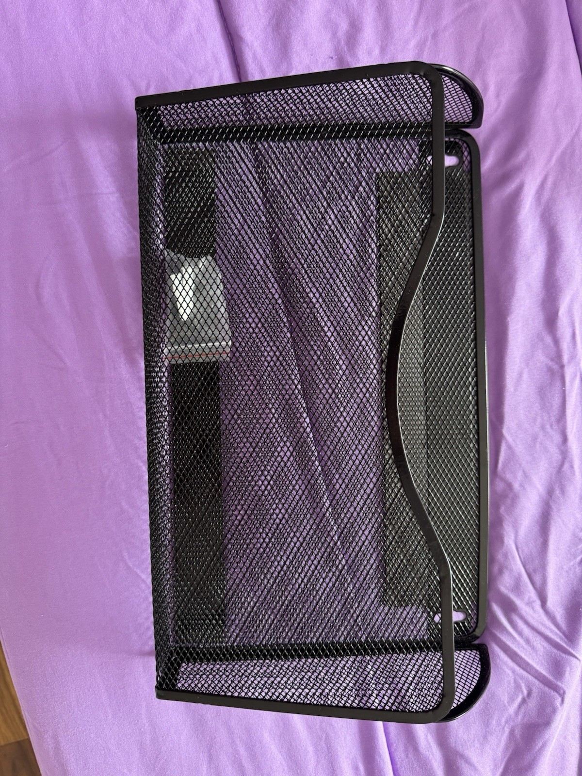 Black Metal Mesh Desk Organizer Paper & Letter Tray Desktop Organizer