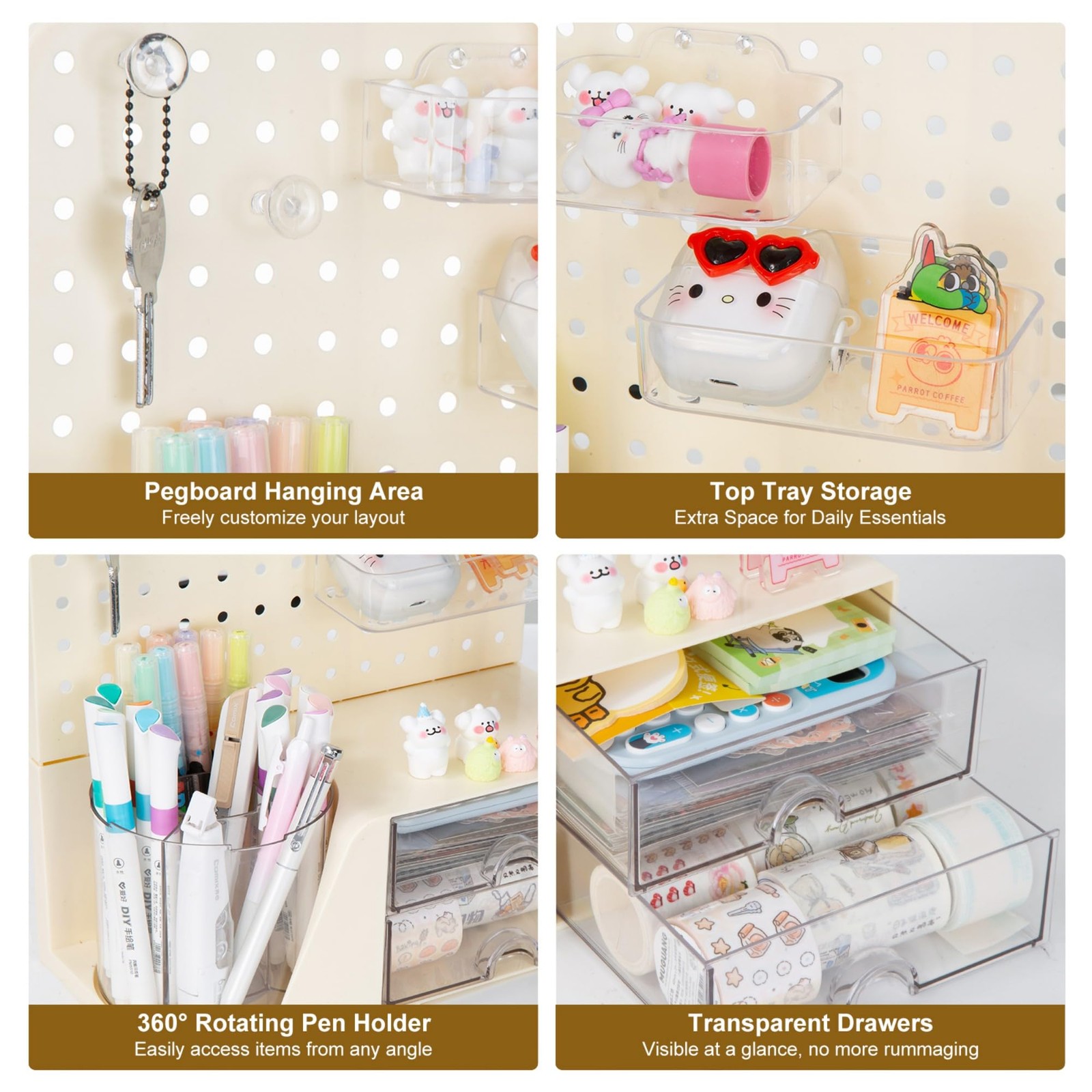 Desk Organizer with 2 Drawer, Multifunctional Pen Holder for Desk, Desktop Or…