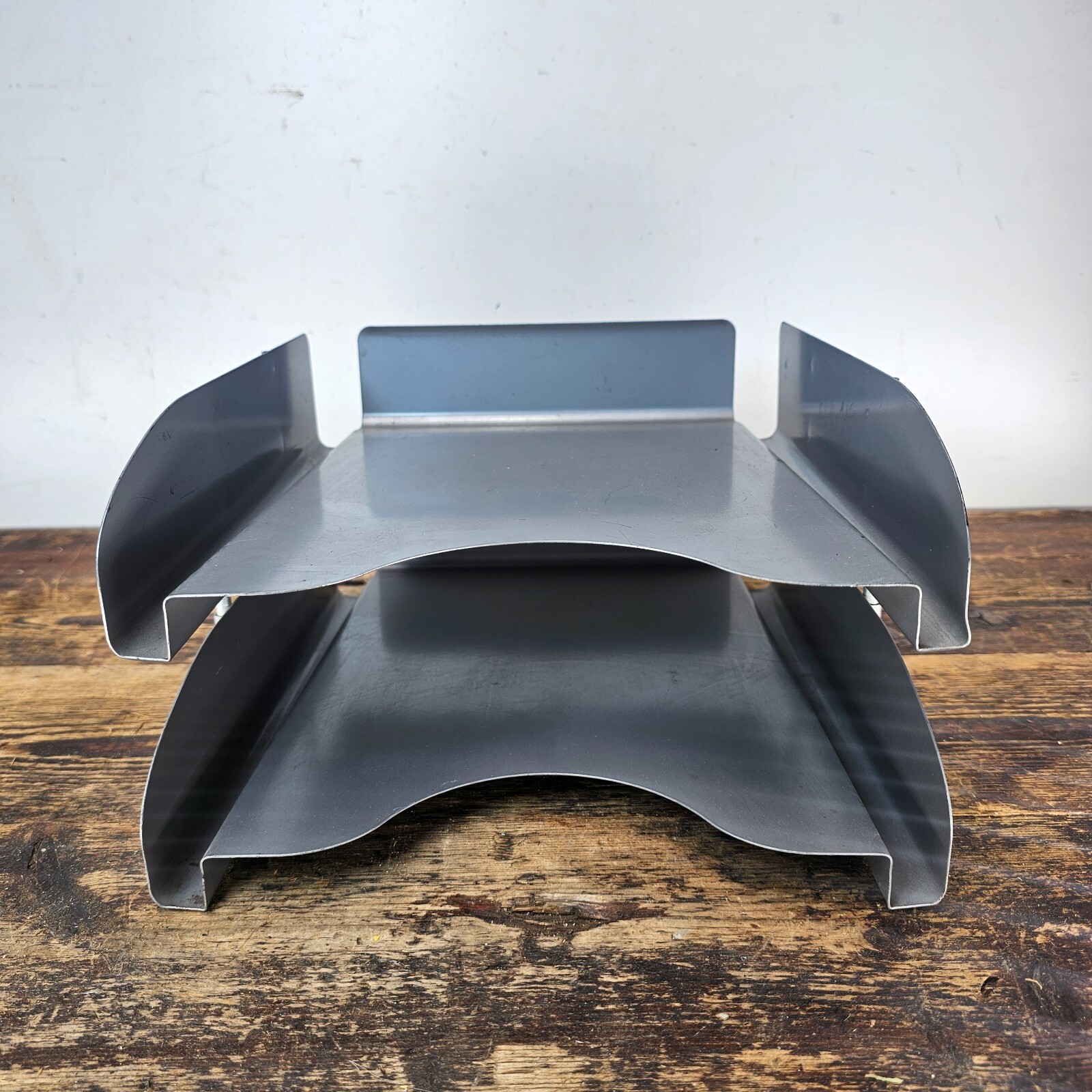Vintage ASE Metal Double Stacked Paper Tray Desk Organizer